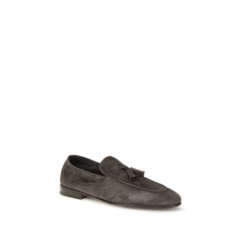 Brunello Cucinelli Beige Calf Leather Bos Taurus Slip-On Loafers | Regal Royce