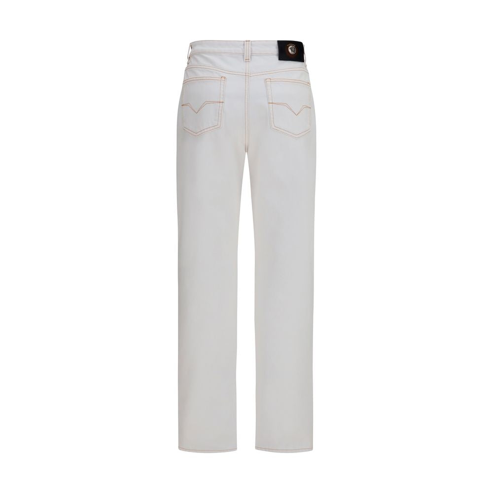 Versace White Cotton High-Waisted Jean | Regal Royce