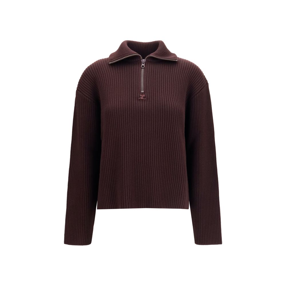 Courrèges Brown Wool Oves Aries Sweatshirt | Regal Royce