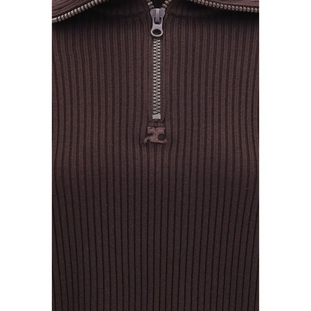 Courrèges Brown Wool Oves Aries Sweatshirt | Regal Royce