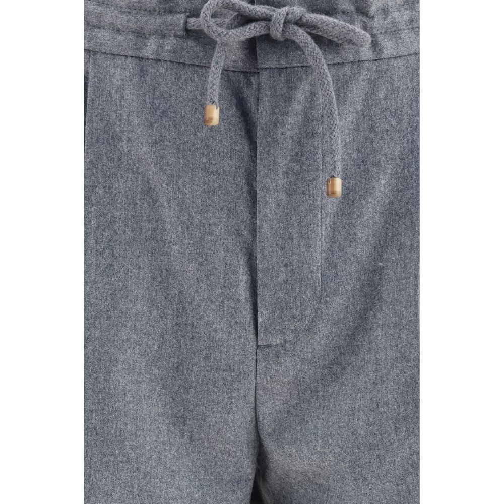 Brunello Cucinelli Gray Wool Oves Aries Casual Pants | Regal Royce