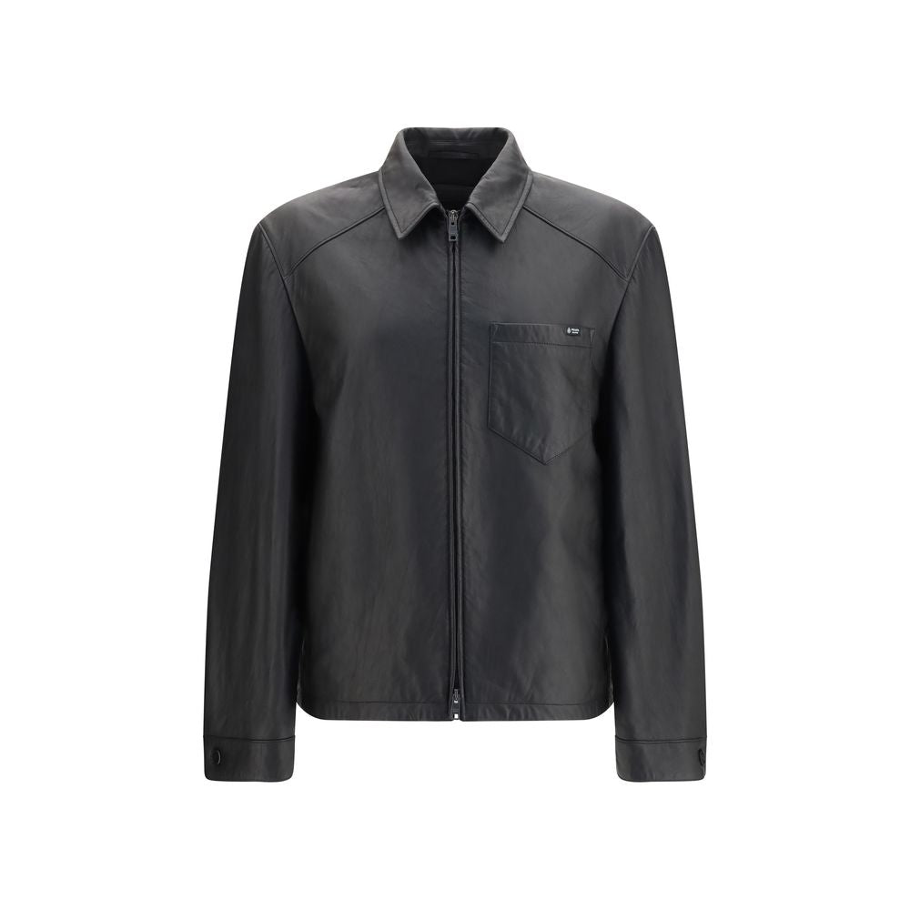 Prada Black Lamb Ovis Aries Aries Leather Jacket | Regal Royce