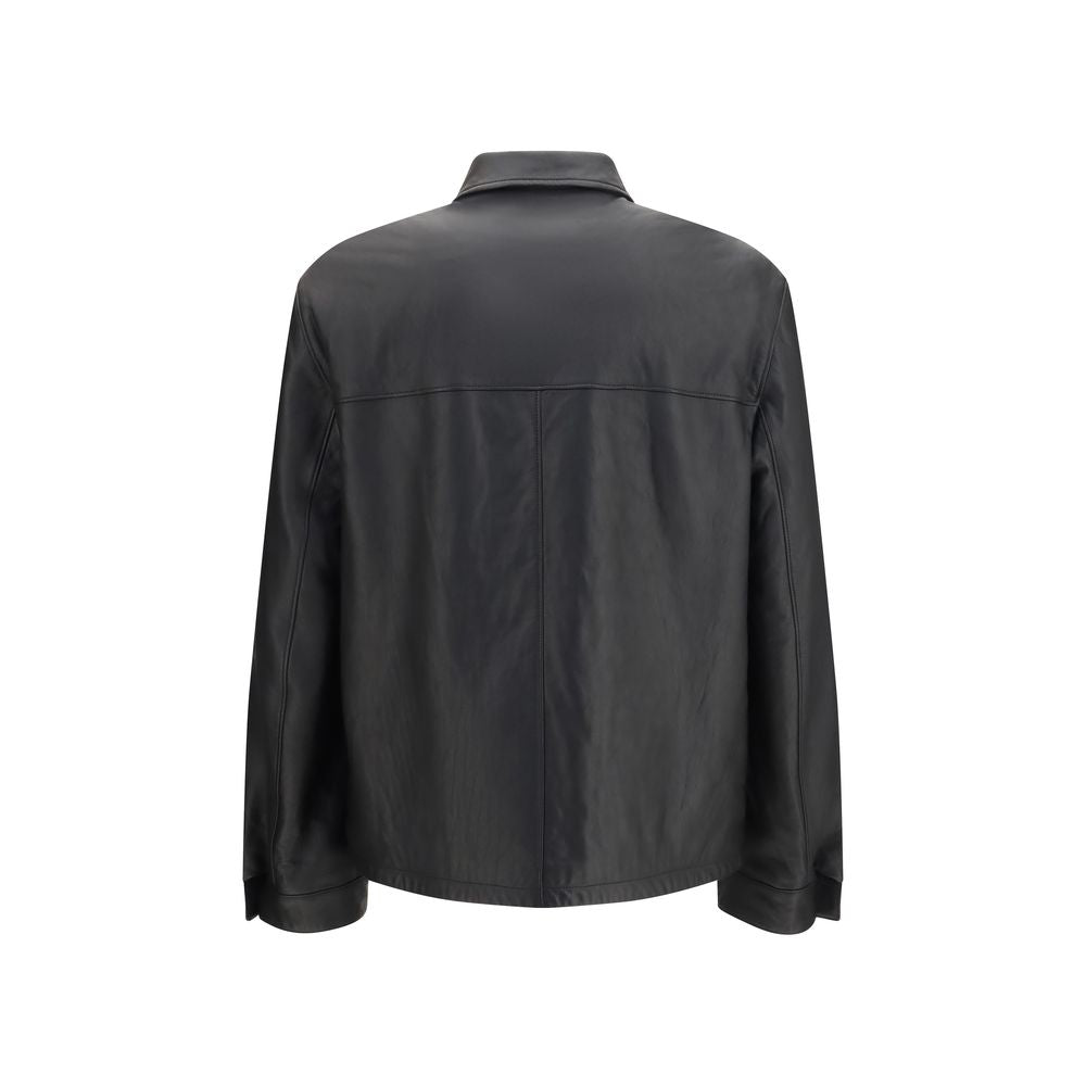 Prada Black Lamb Ovis Aries Aries Leather Jacket | Regal Royce