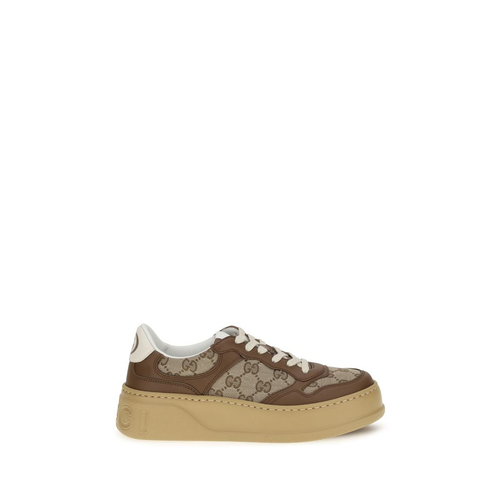Gucci Beige Calf Leather Bos Taurus Chunky Sneakers | Regal Royce