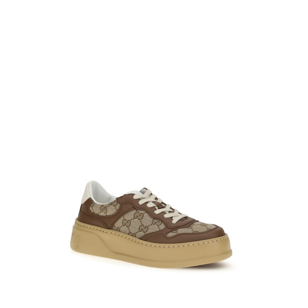 Gucci Beige Calf Leather Bos Taurus Chunky Sneakers | Regal Royce