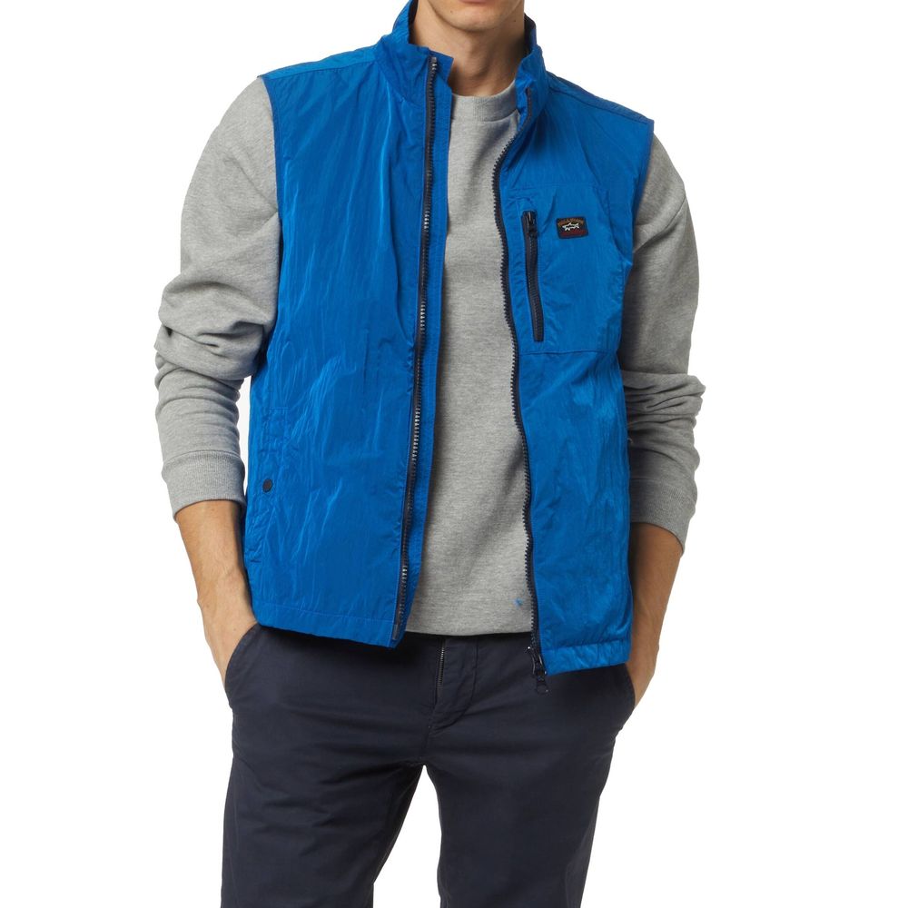 Paul & Shark Blue Nylon Sleeveless Jacket | Regal Royce
