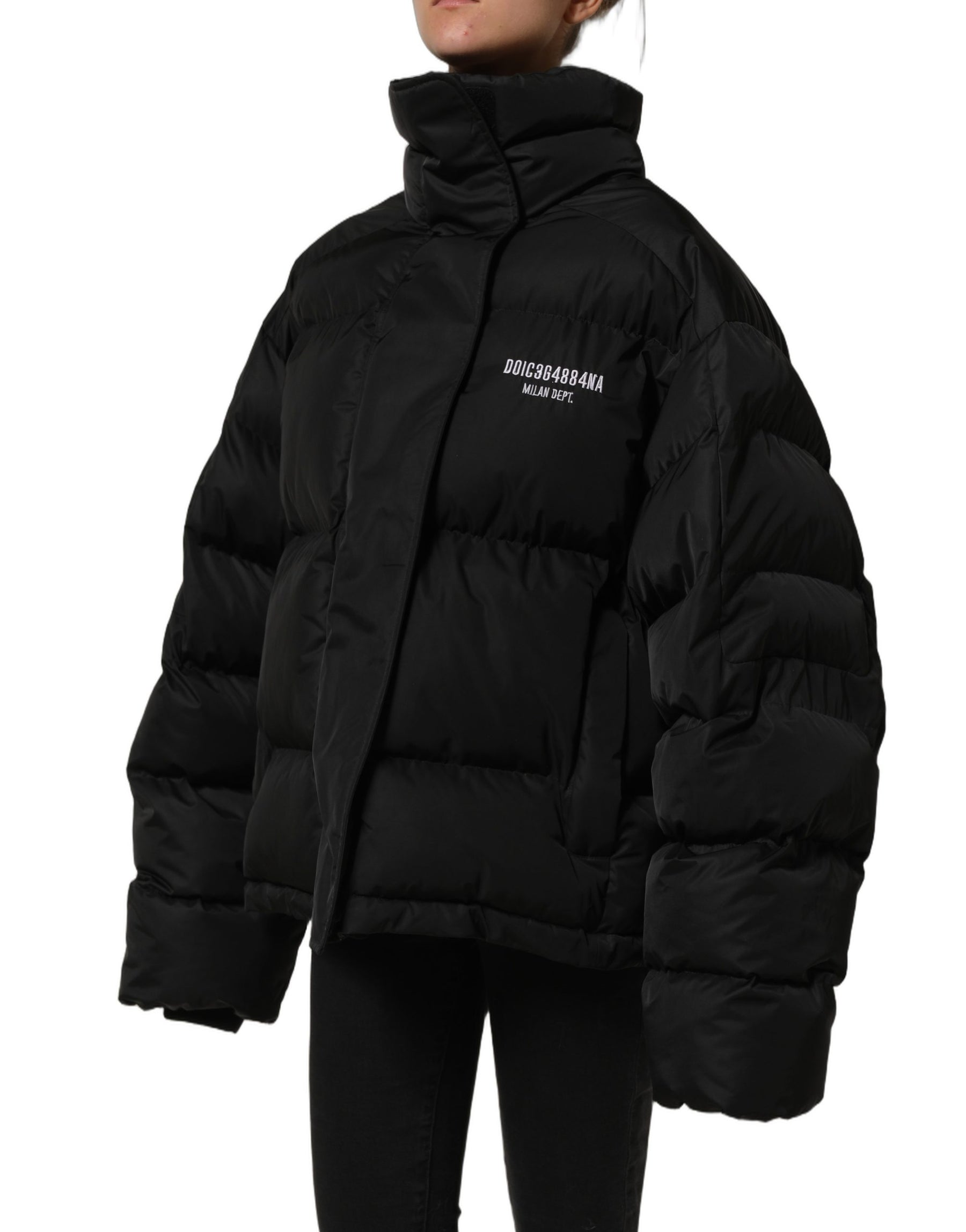 Dolce & Gabbana Black DGVIB3 Embroidered Padded Puffer Jacket | Regal Royce