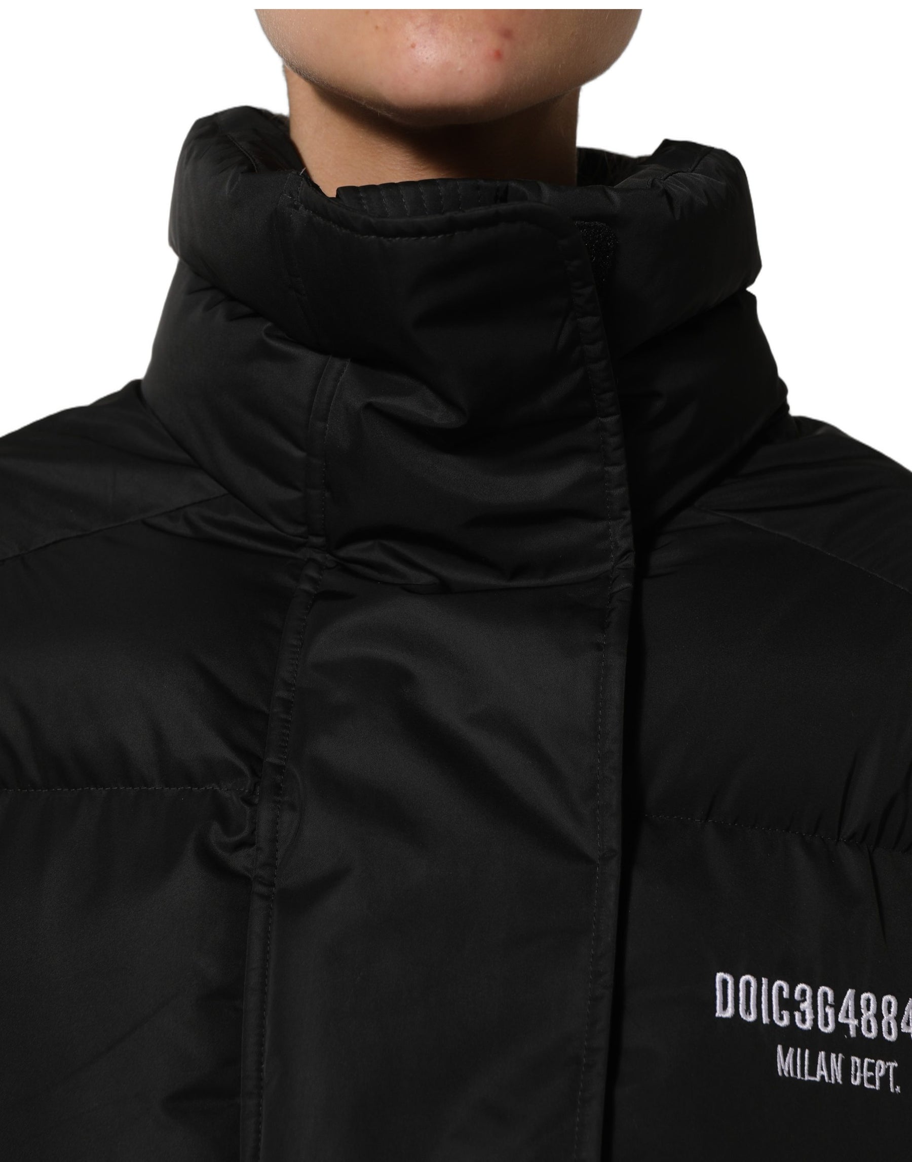 Dolce & Gabbana Black DGVIB3 Embroidered Padded Puffer Jacket | Regal Royce