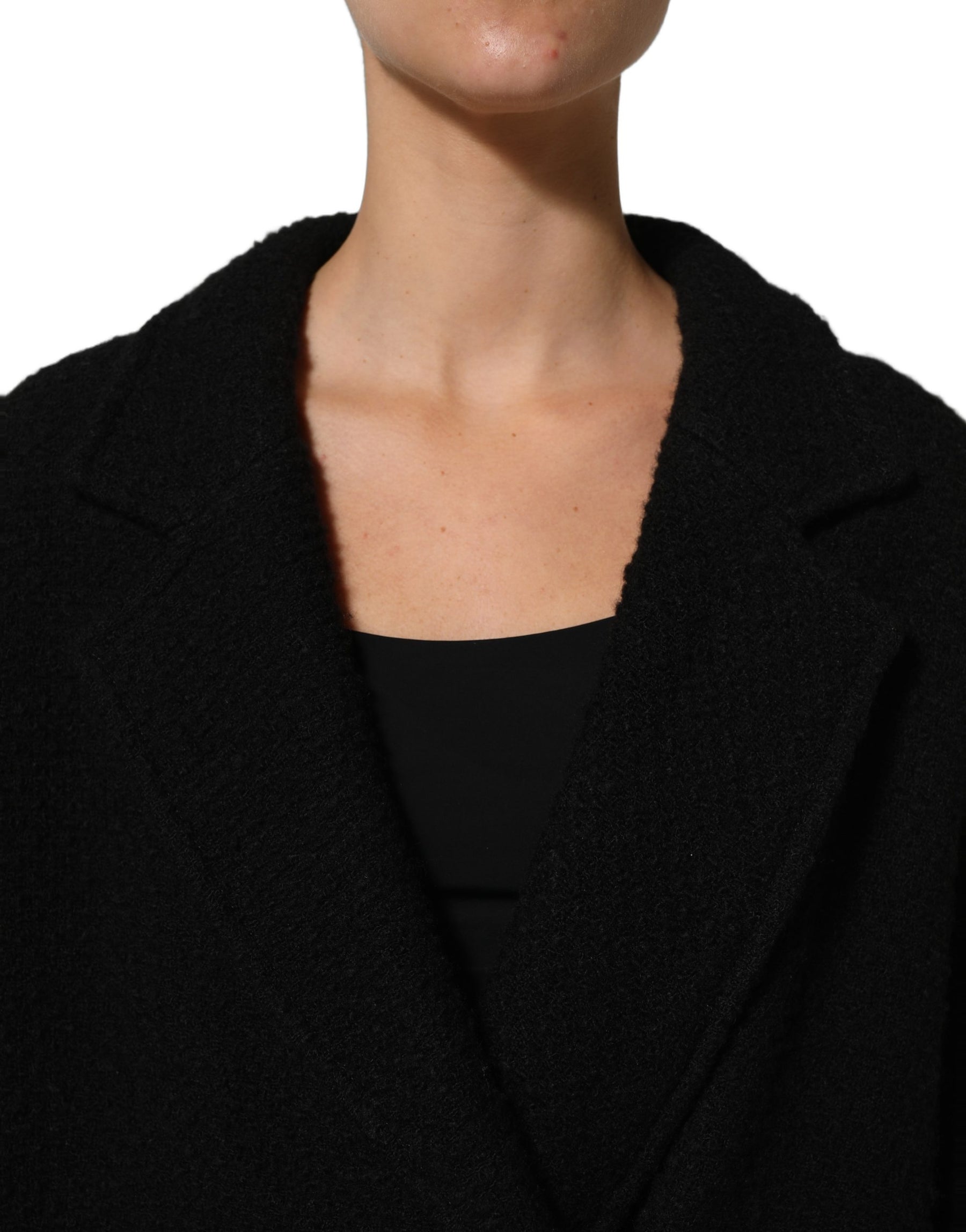 Dolce & Gabbana Black Double Breasted Men Trench Coat Jacket | Regal Royce