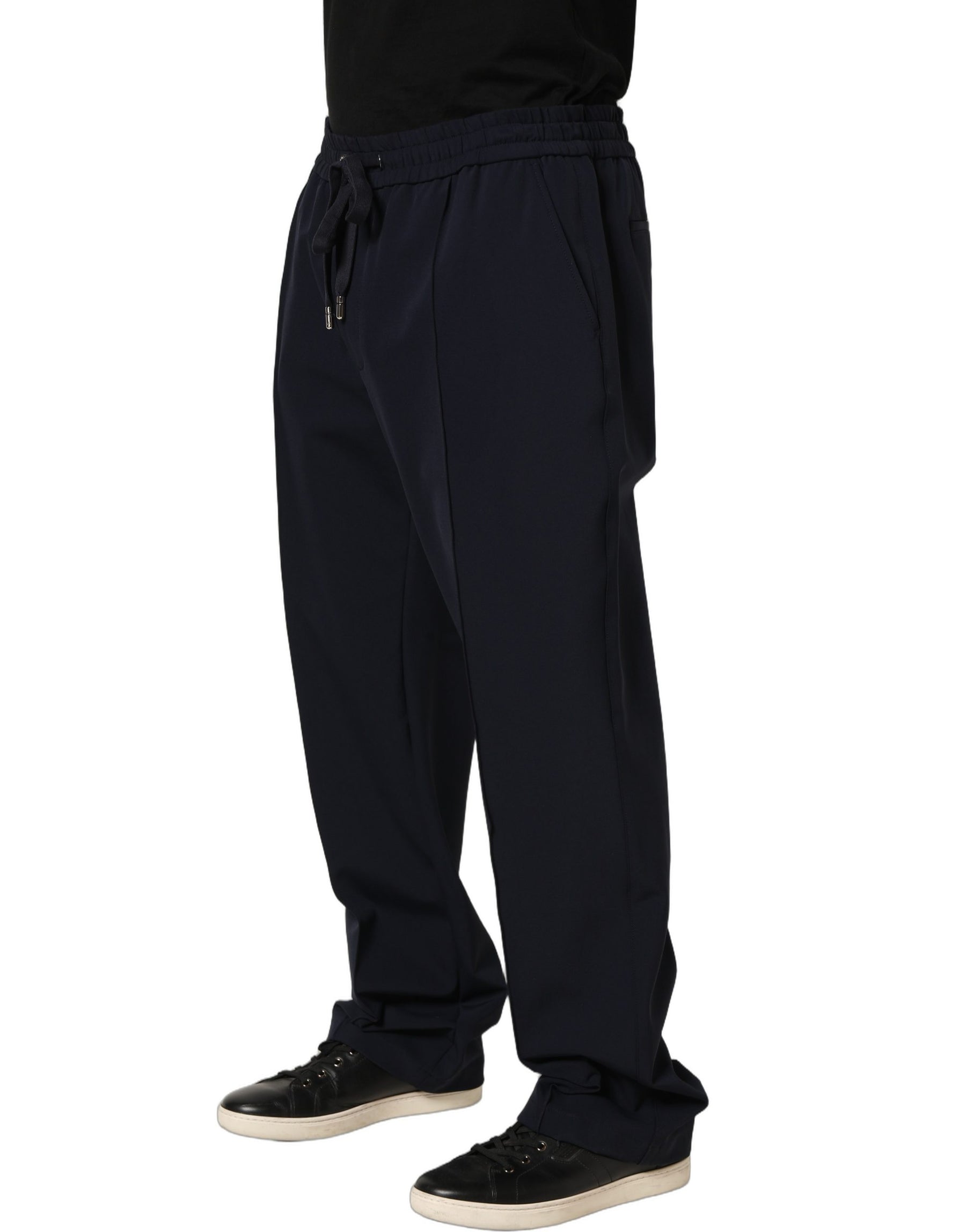 Dolce & Gabbana Dark Blue Drawstring Nylon Jogger Sweatpants Pants | Regal Royce
