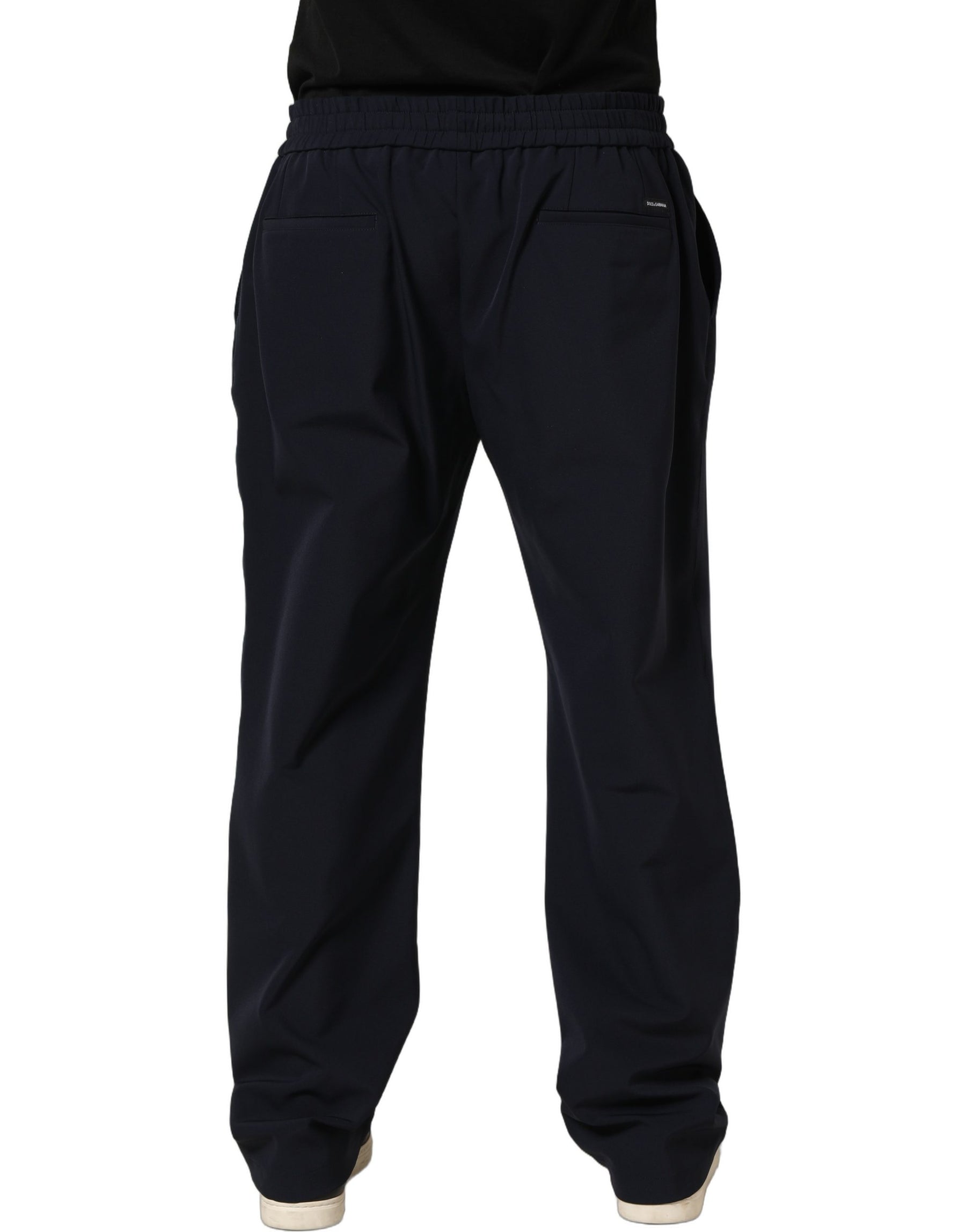 Dolce & Gabbana Dark Blue Drawstring Nylon Jogger Sweatpants Pants | Regal Royce
