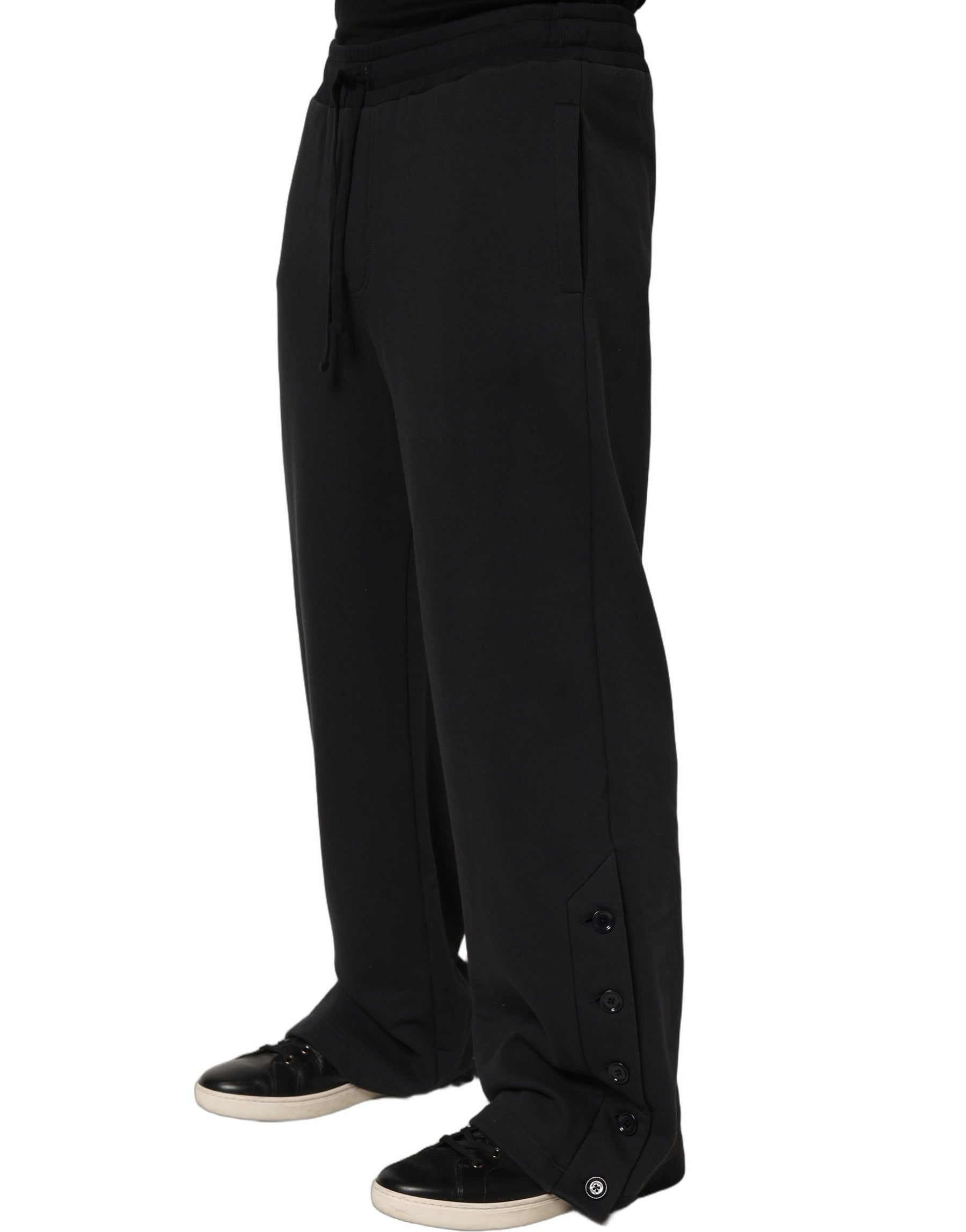 Dolce & Gabbana Black Drawstring Viscose Jogger Men Sweatpants Pants | Regal Royce