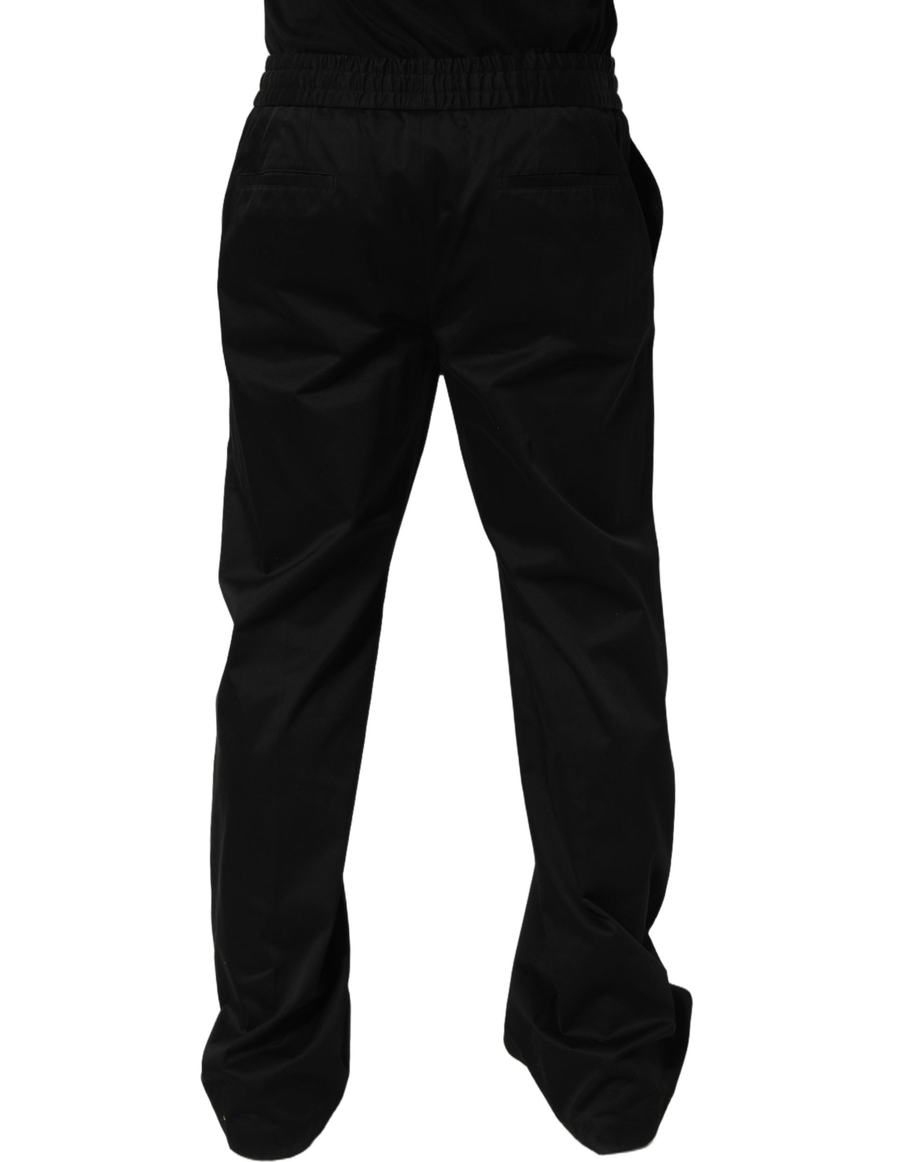 Dolce & Gabbana Black Drawstring Cotton Jogger Men Sweatpants Pants | Regal Royce