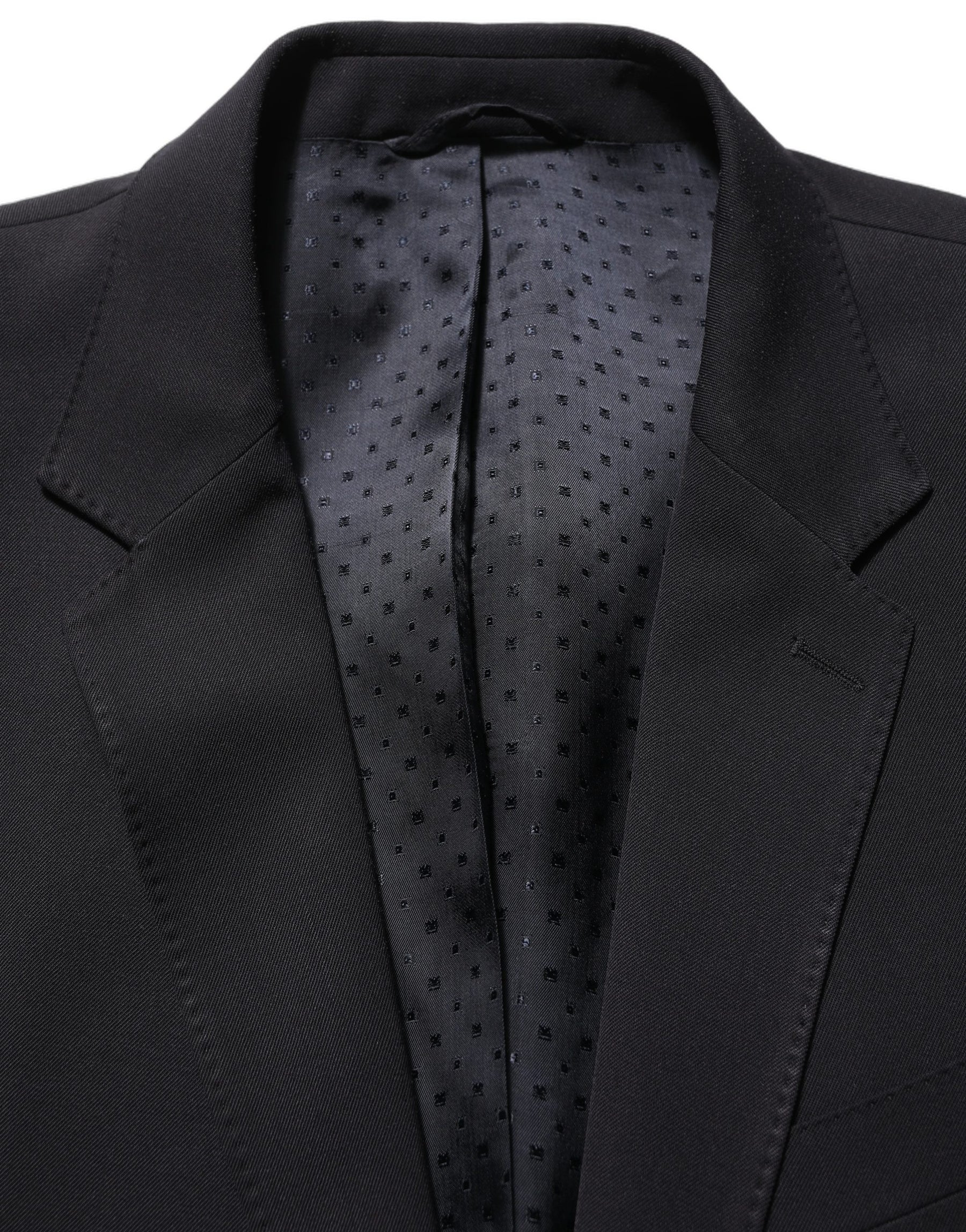 Dolce & Gabbana Black Wool Slim Fit Formal Men 2 Piece Suit | Regal Royce