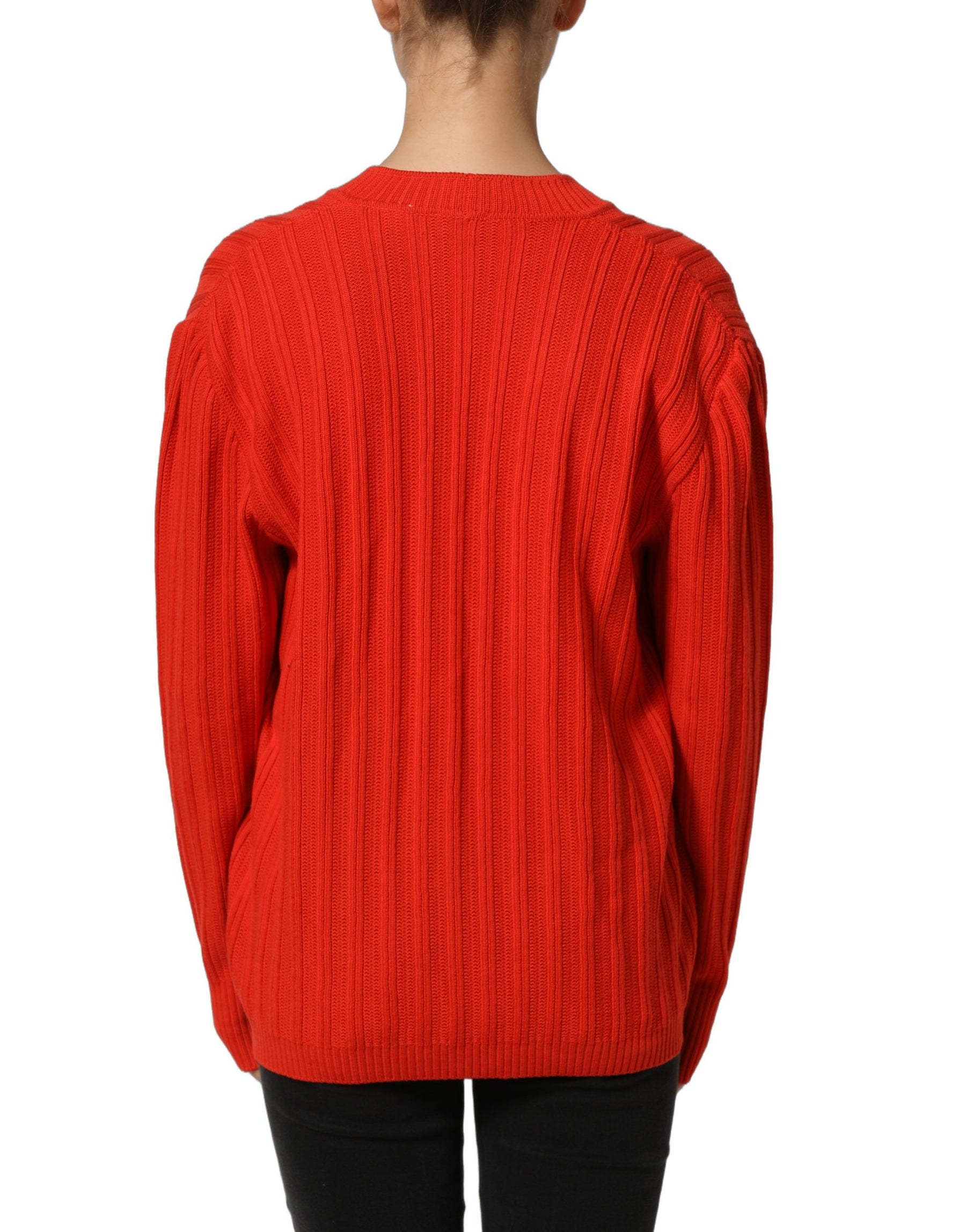 Celine Red Wool Knit ButtonEmbellished Cardigan Sweater | Regal Royce