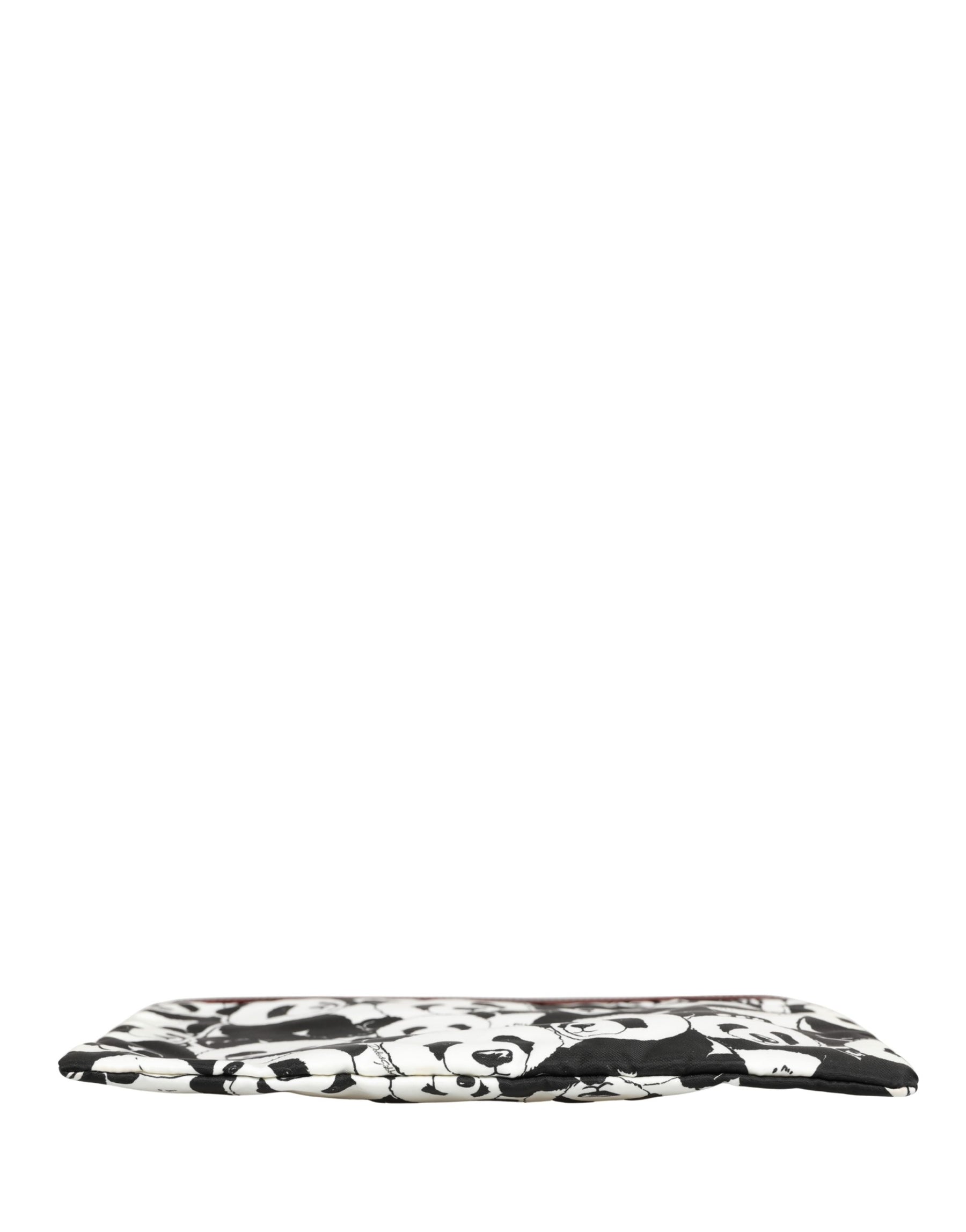 Dolce & Gabbana Black White Panda Print Nylon Clutch Men Pouch Borse Bag | Regal Royce