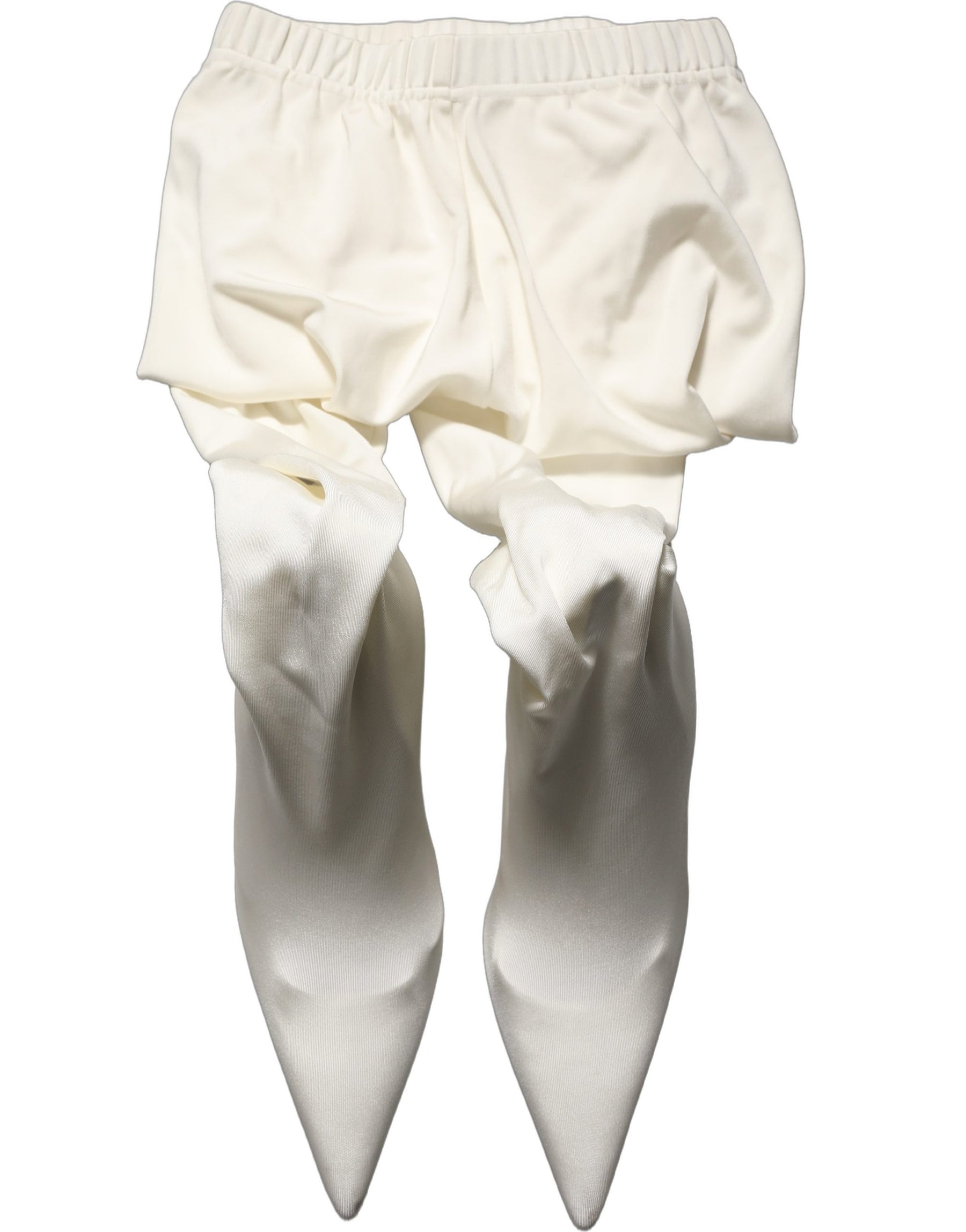 Dolce & Gabbana White High Heels Pumps Jersey Tights Shoes | Regal Royce