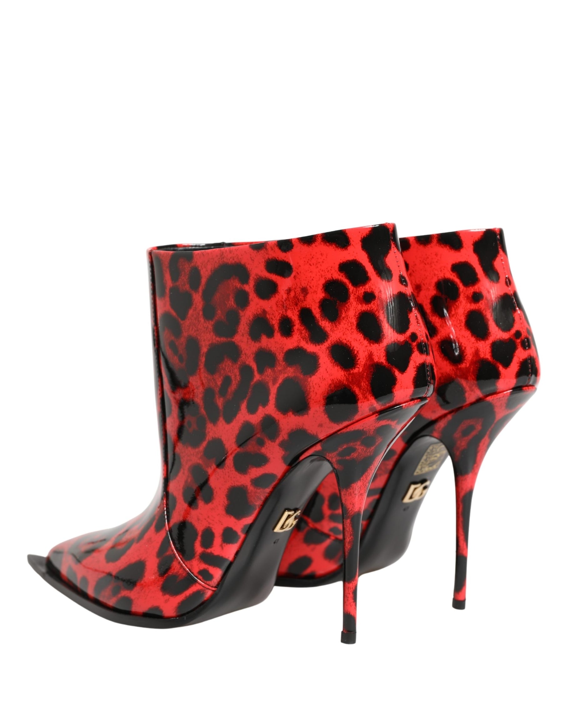 Dolce & Gabbana Red Leopard Cardinale Ankle Boots Shoes | Regal Royce