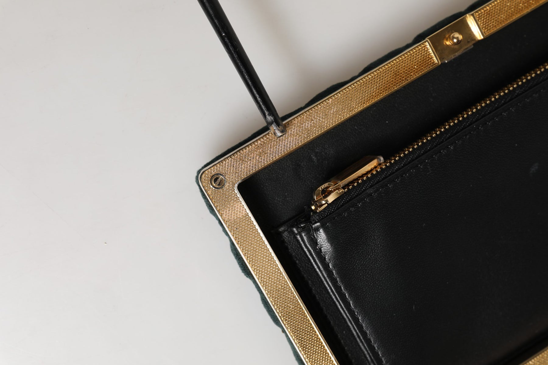 Dolce & Gabbana Black Velvet Gold Frame Clutch Evening Clutch Purse Bag | Regal Royce