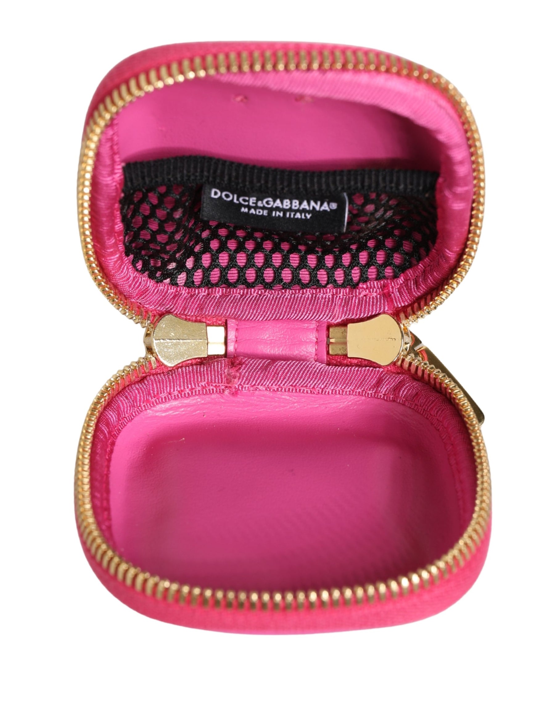 Dolce & Gabbana Pink Lamb Leather Embossed Logo Holder Airpod Case | Regal Royce