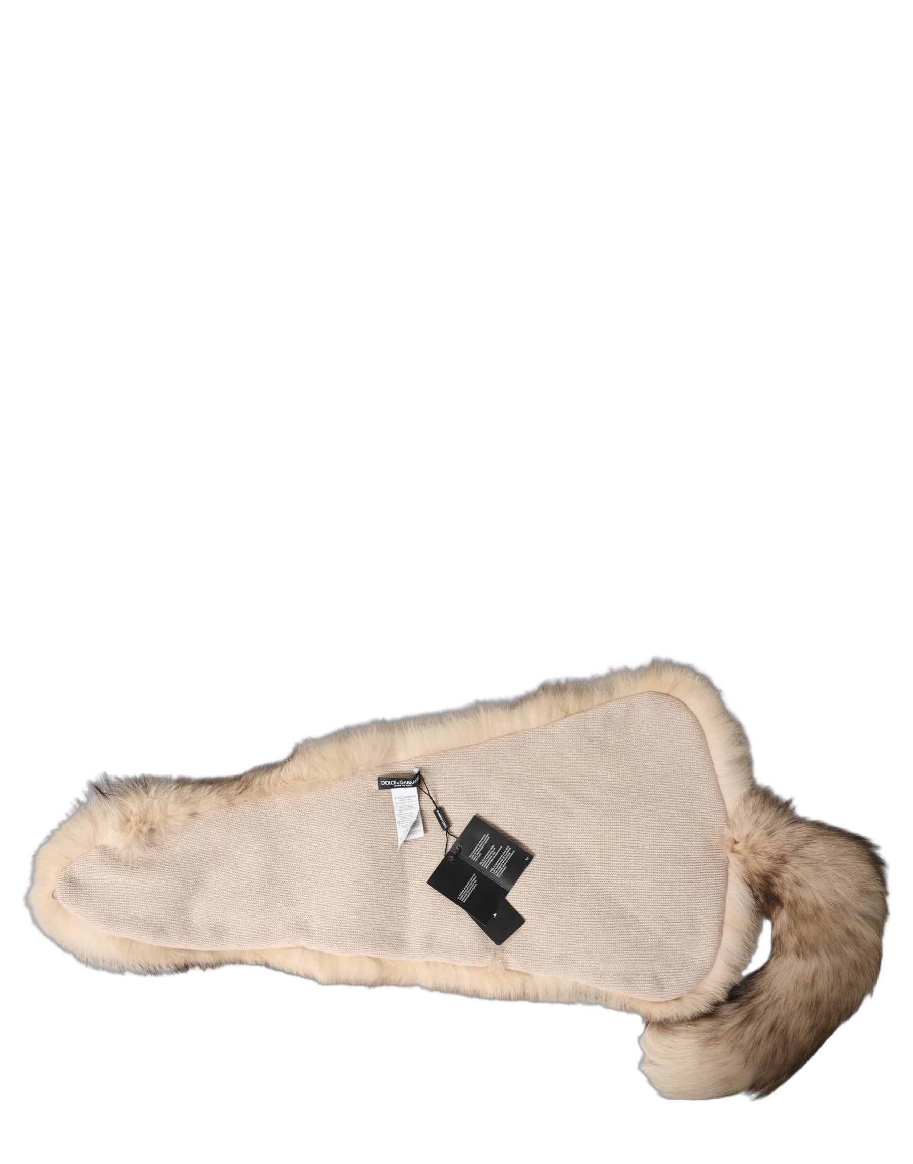 Dolce & Gabbana Brown Frost Fox Fur Neck Warmer Winter Scarf | Regal Royce
