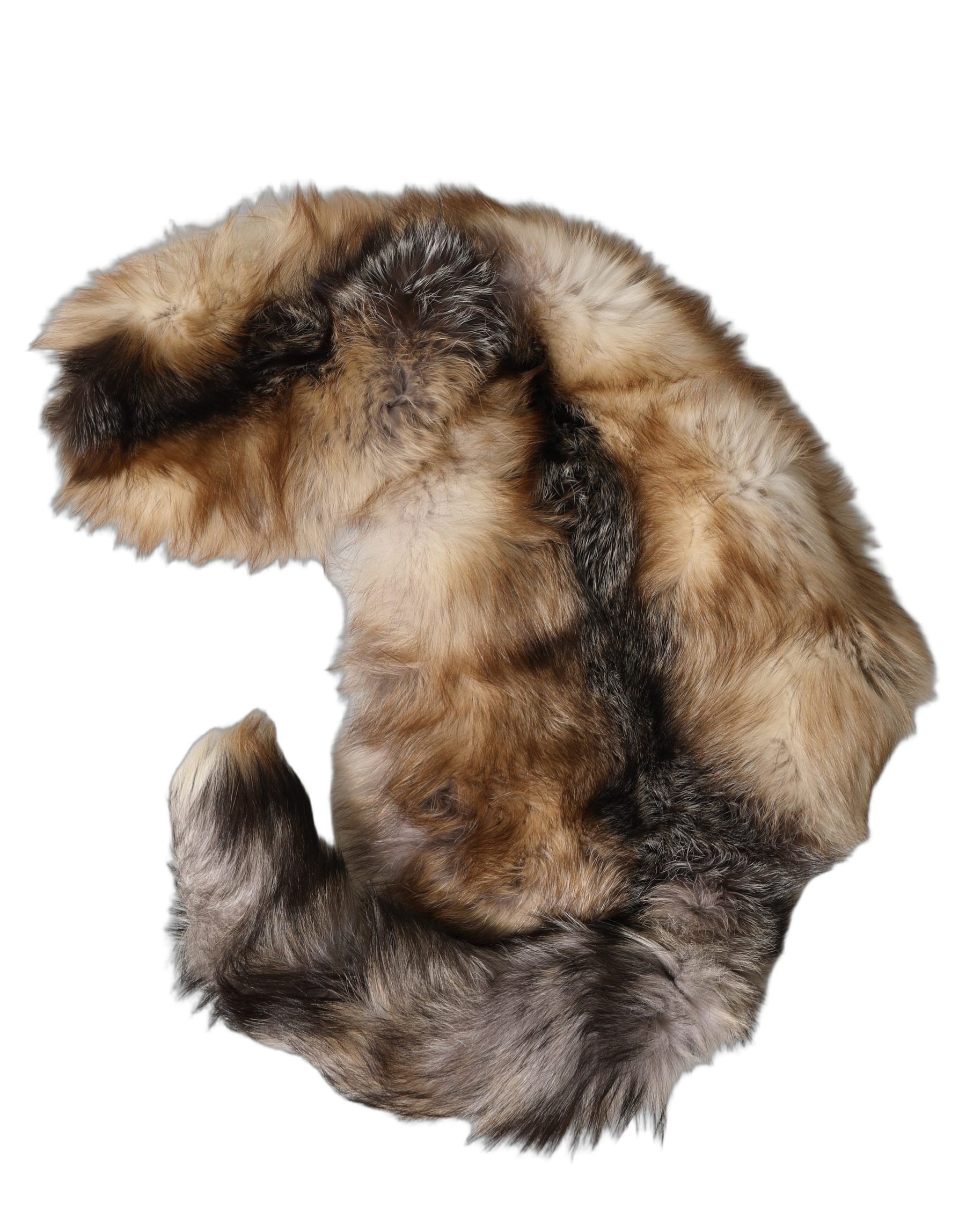 Dolce & Gabbana Brown Frost Fox Fur Neck Warmer Winter Scarf | Regal Royce