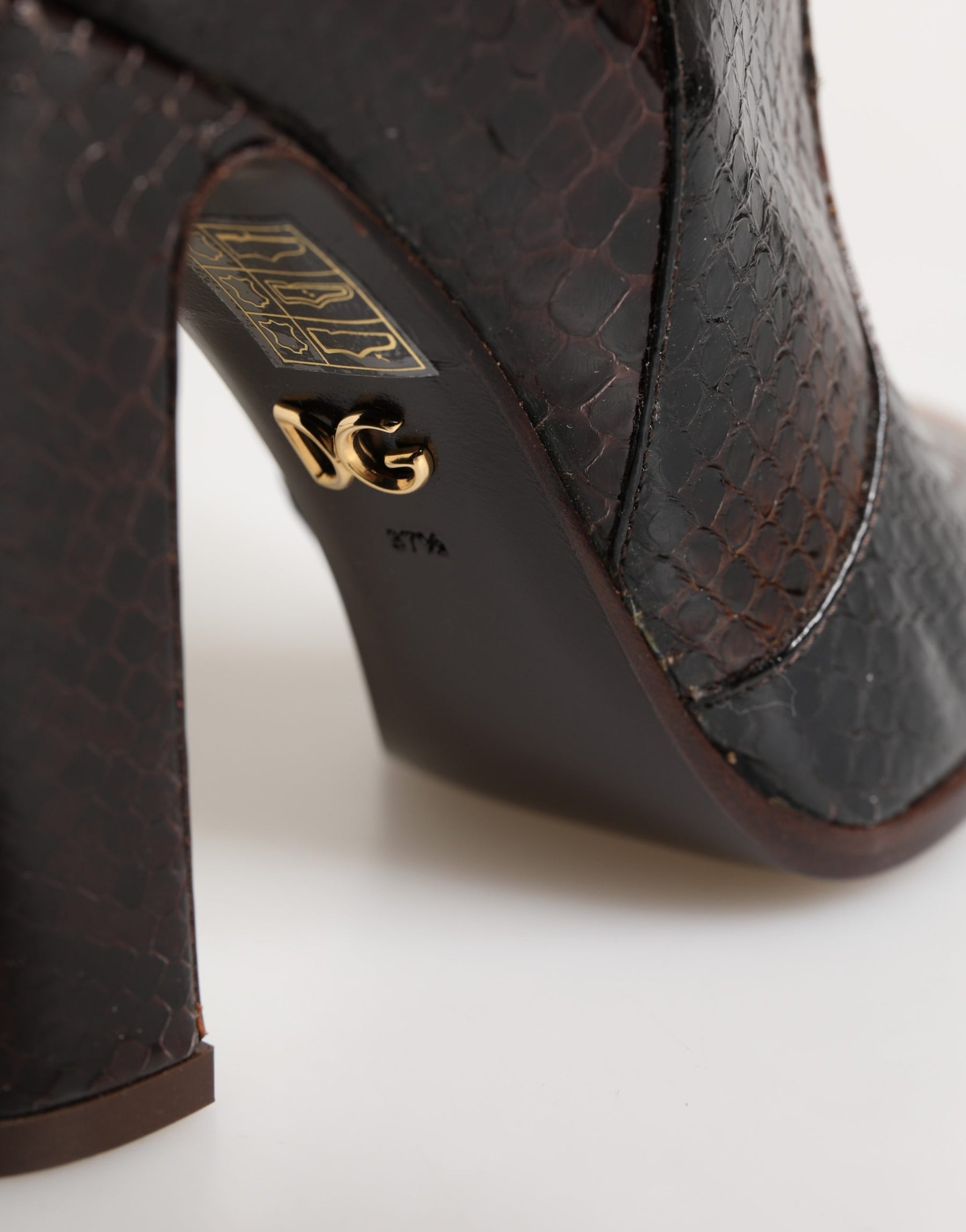 Dolce & Gabbana Brown Exotic Leather Knee High Boots Shoes | Regal Royce