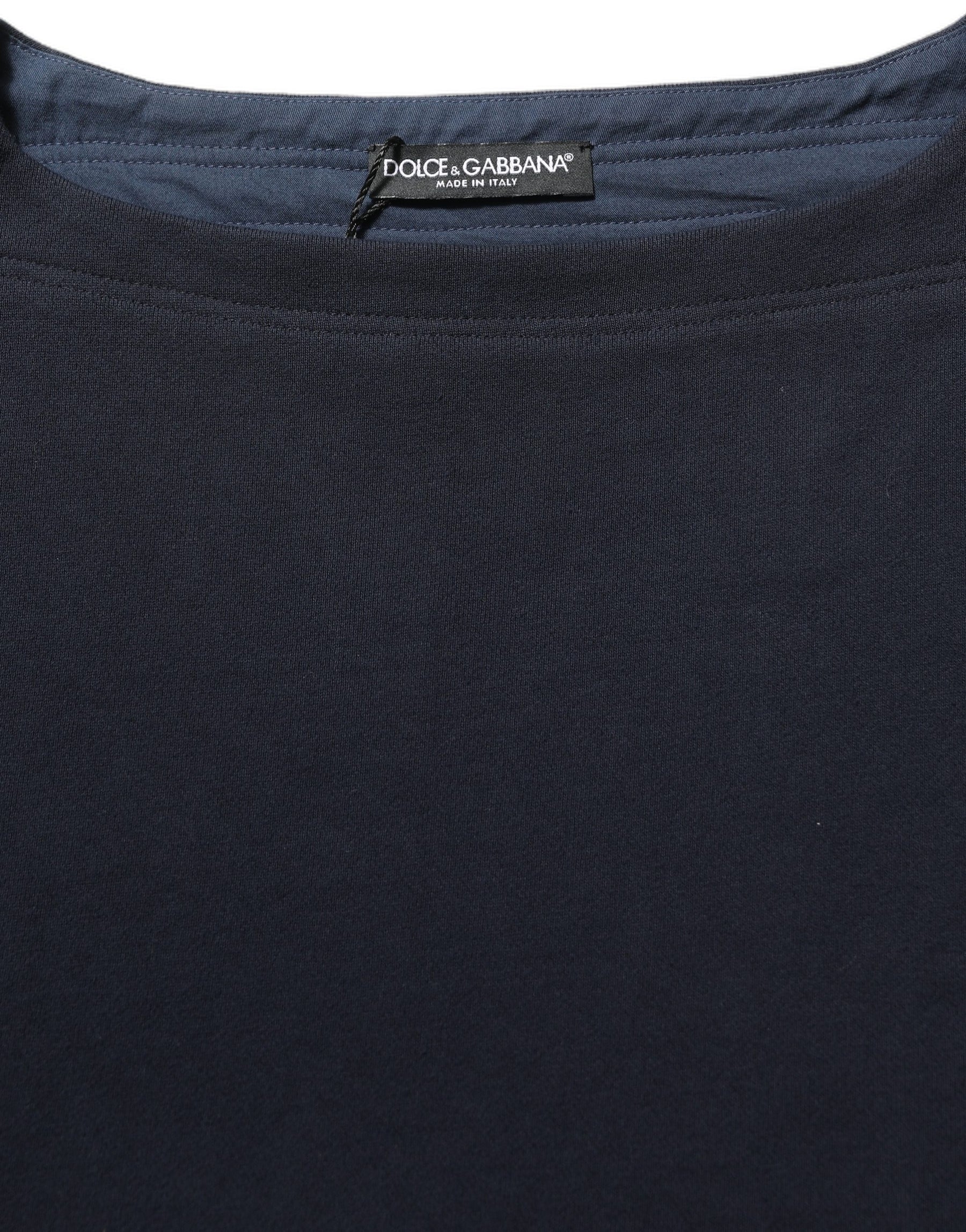 Dolce & Gabbana Dark Blue Logo Cotton Sweatshirt Sweater | Regal Royce