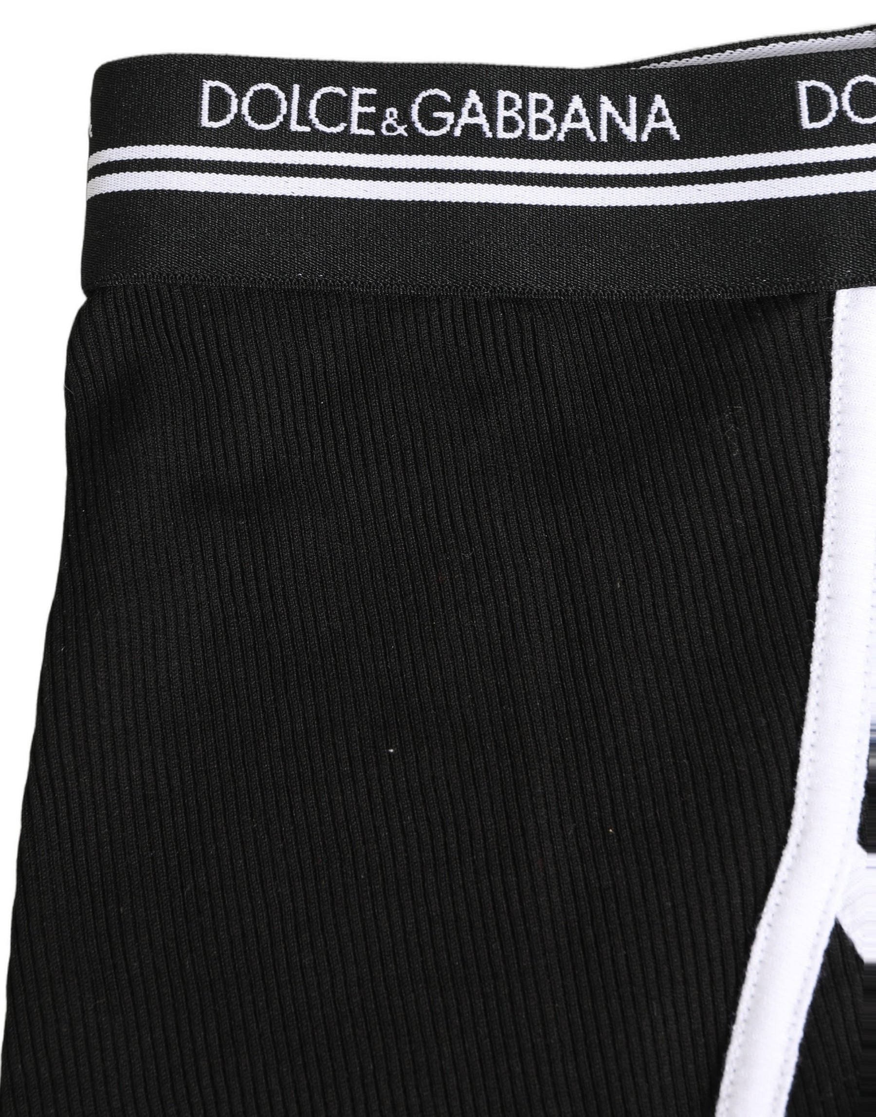 Dolce & Gabbana Black White Logo Waistband Coulotte Panty Underwear | Regal Royce