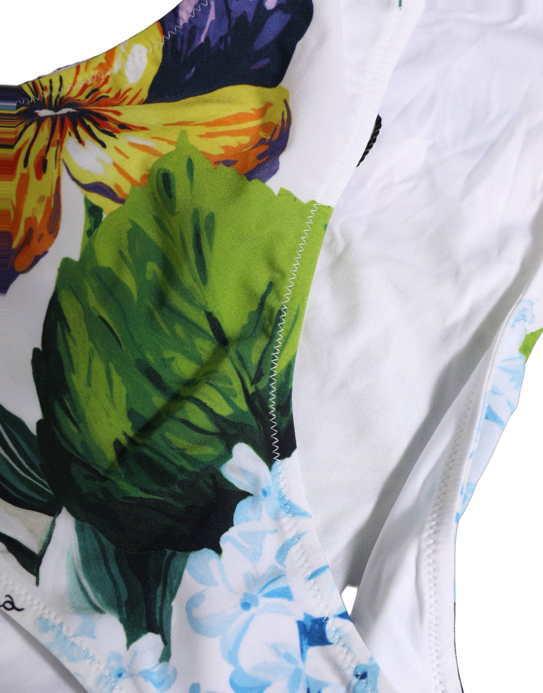 Dolce & Gabbana White Floral Bandeau Brief Two Piece Swimwear | Regal Royce