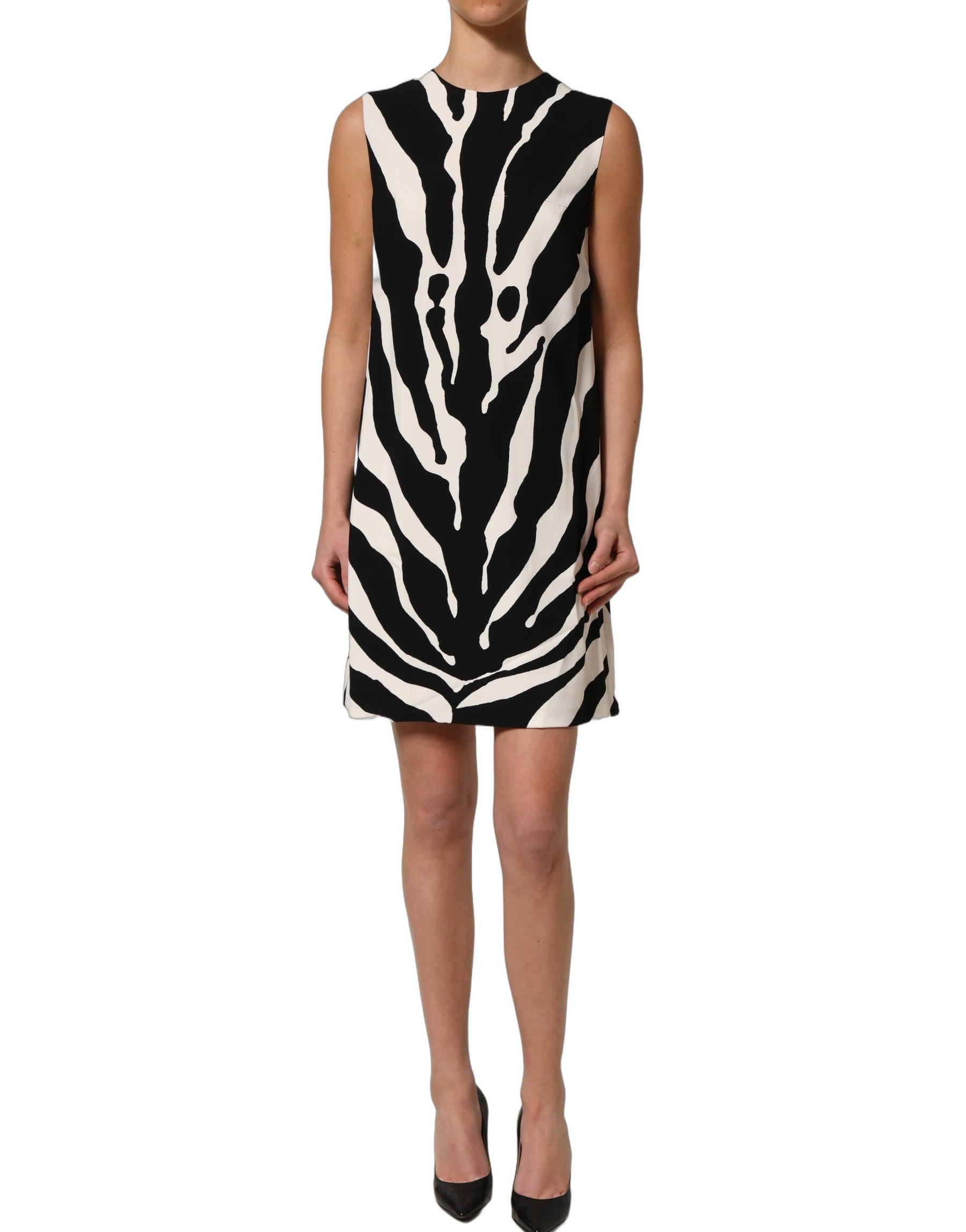 Dolce & Gabbana Black White Zebra Print Viscose Mini Dress | Regal Royce