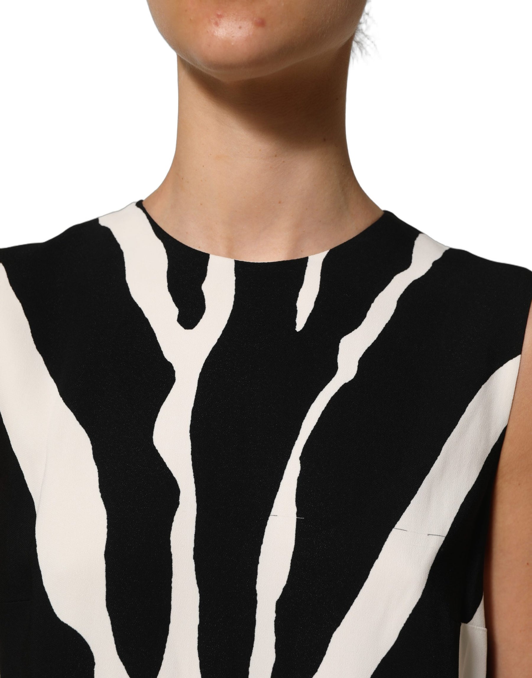 Dolce & Gabbana Black White Zebra Print Viscose Mini Dress | Regal Royce