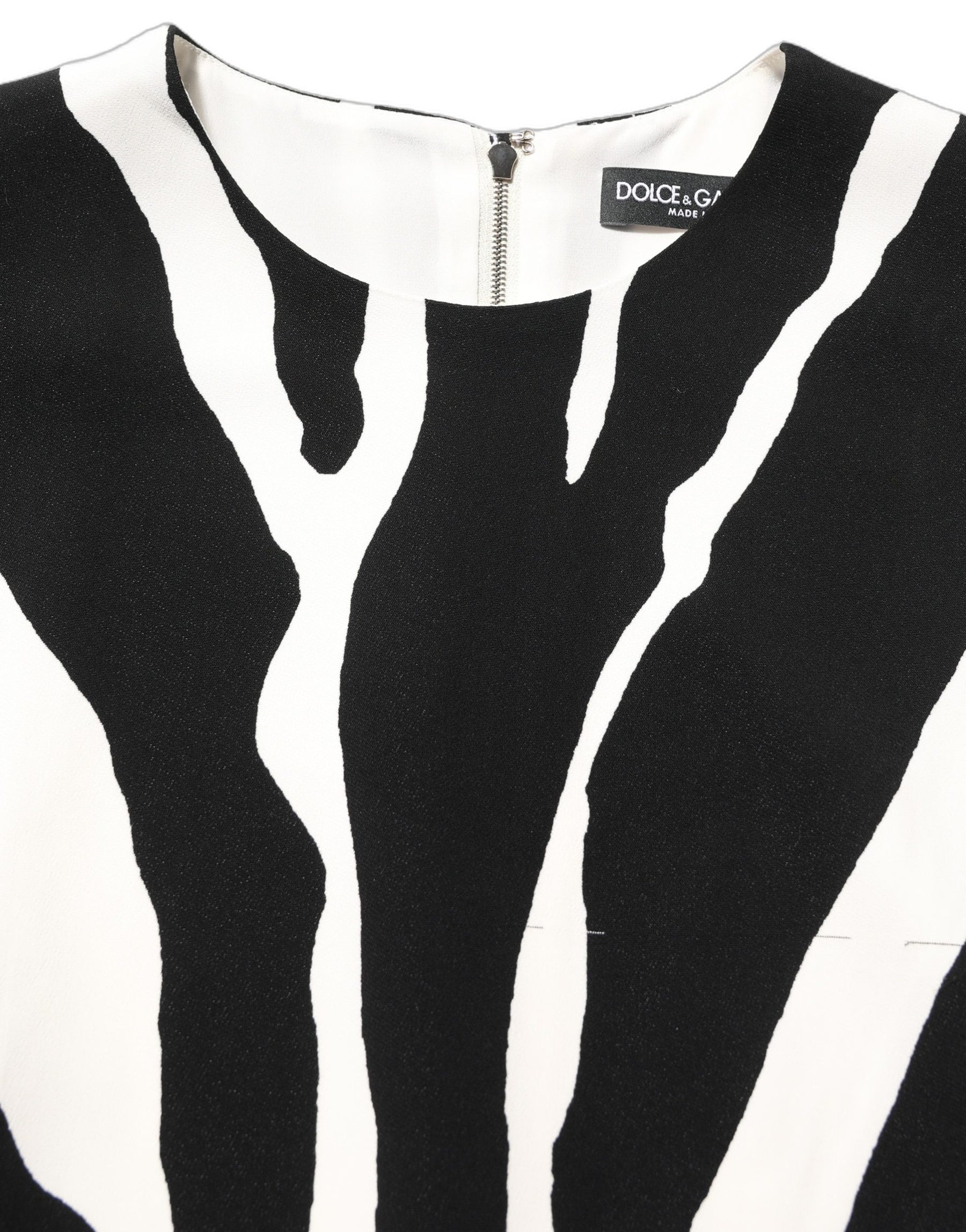 Dolce & Gabbana Black White Zebra Print Viscose Mini Dress | Regal Royce