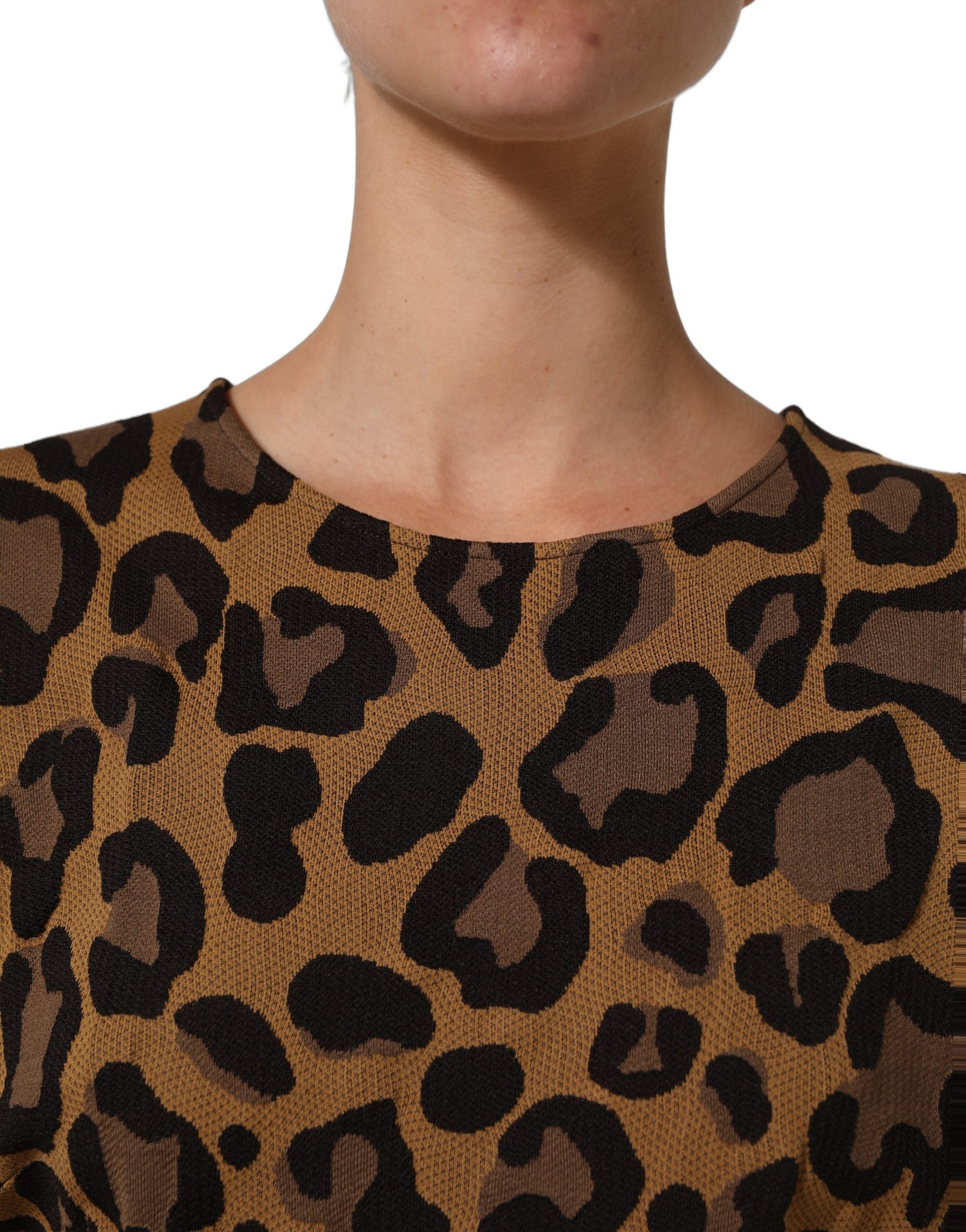 Dolce & Gabbana Brown LeopardPrint Flared A-line Mini Dress | Regal Royce