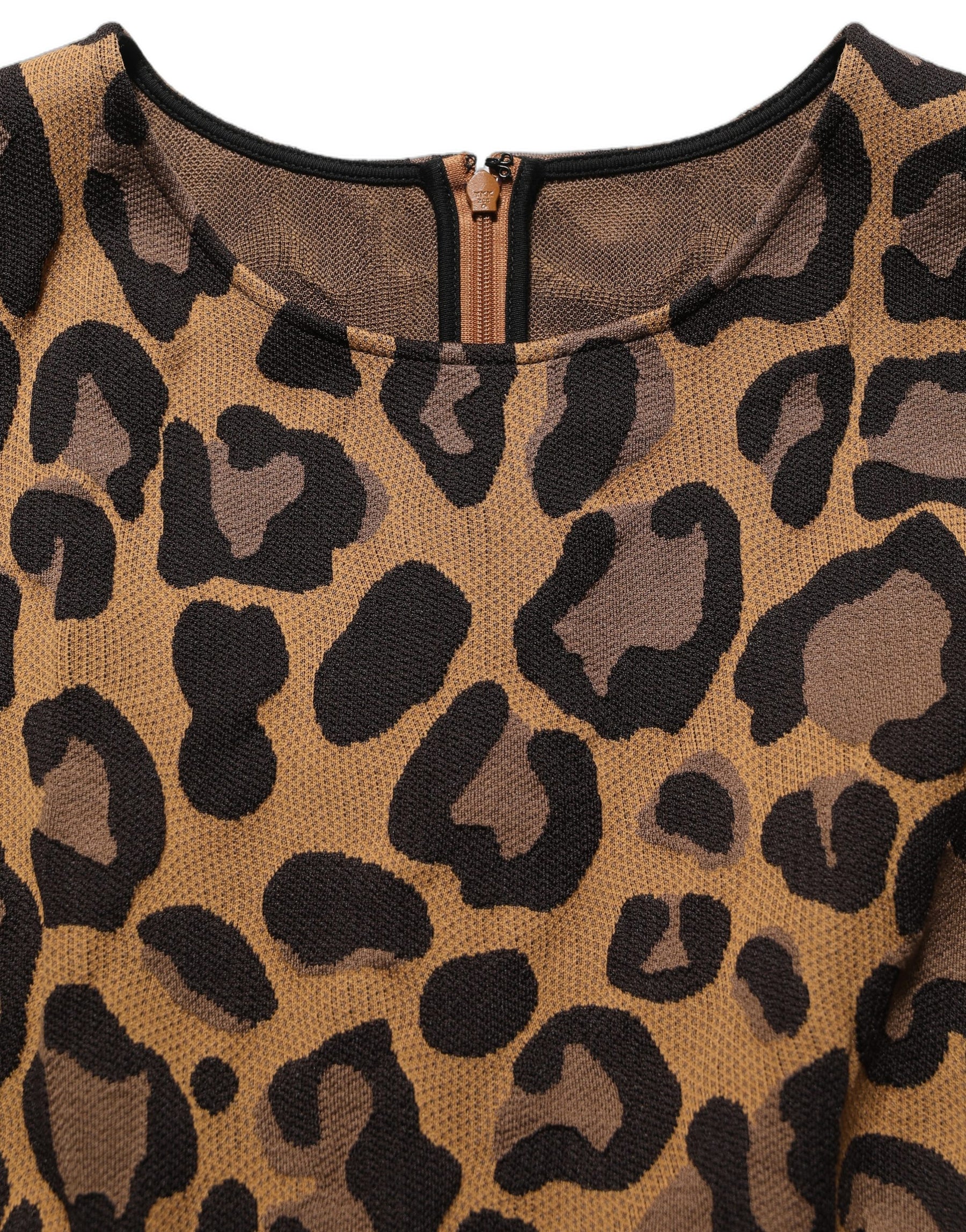 Dolce & Gabbana Brown LeopardPrint Flared A-line Mini Dress | Regal Royce