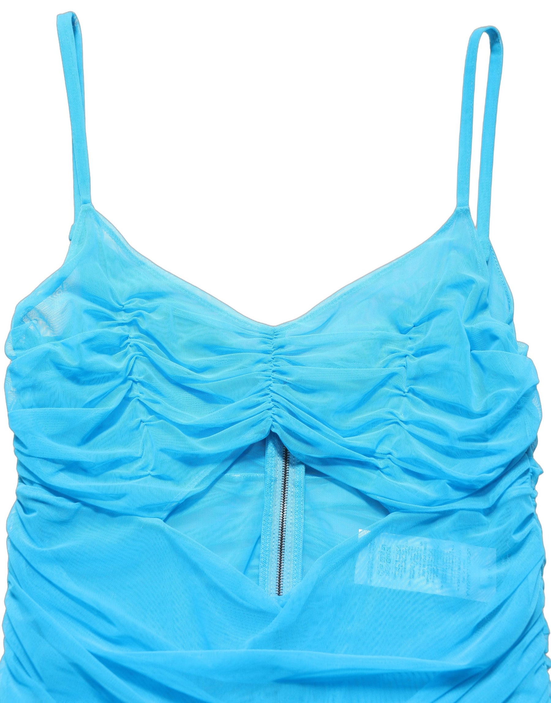 Dolce & Gabbana Blue Nylon Pleated Chiffon CutOut Gown Dress | Regal Royce
