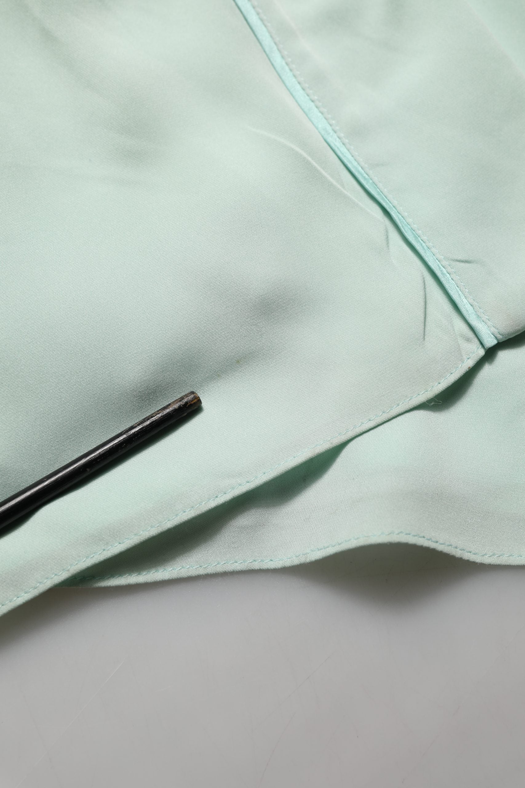 Dolce & Gabbana Mint Green Silk Lace Trim Abaya Maxi Dress | Regal Royce