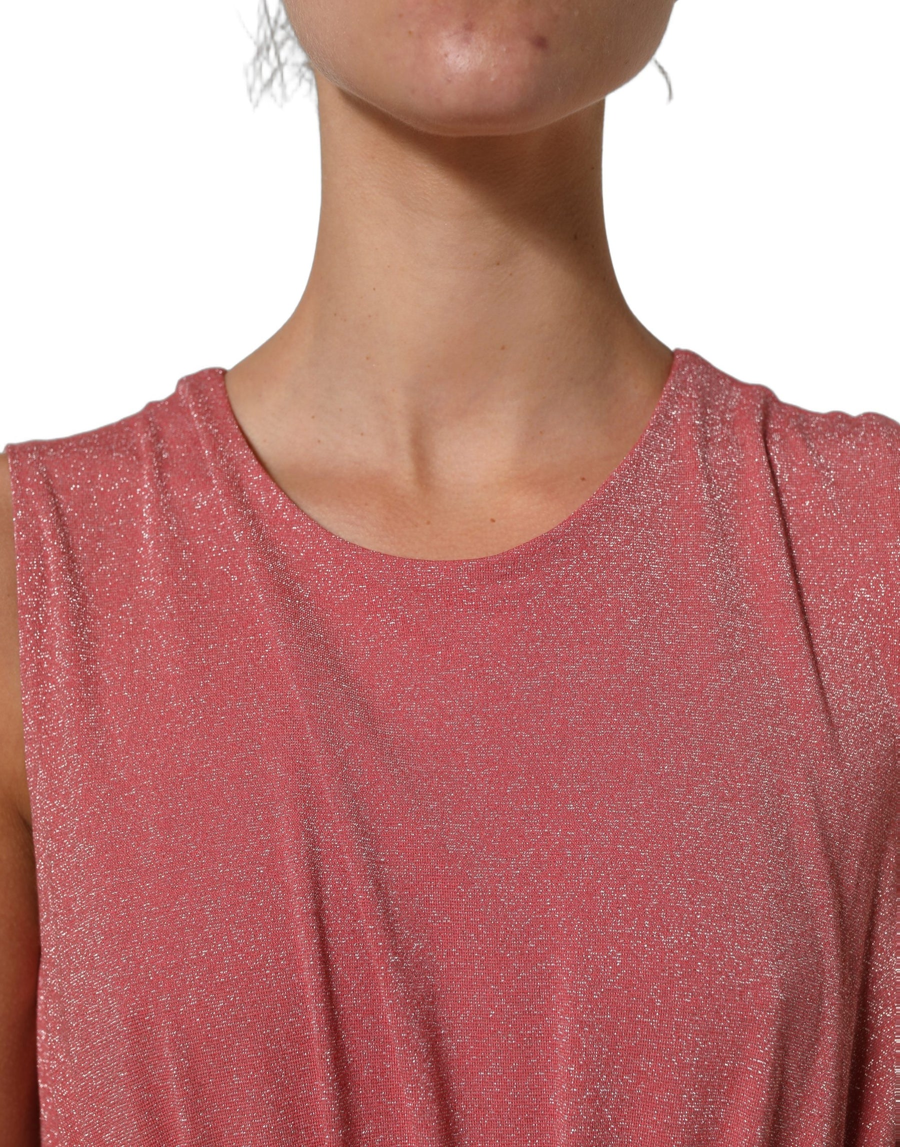 Dolce & Gabbana Coral Pink Pleated Sleeveless Max Dress | Regal Royce