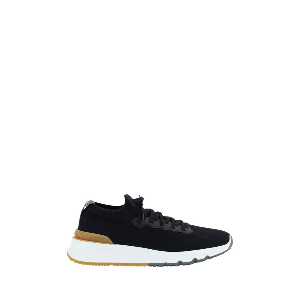 Brunello Cucinelli Black Cotton Athletic Sneakers | Regal Royce