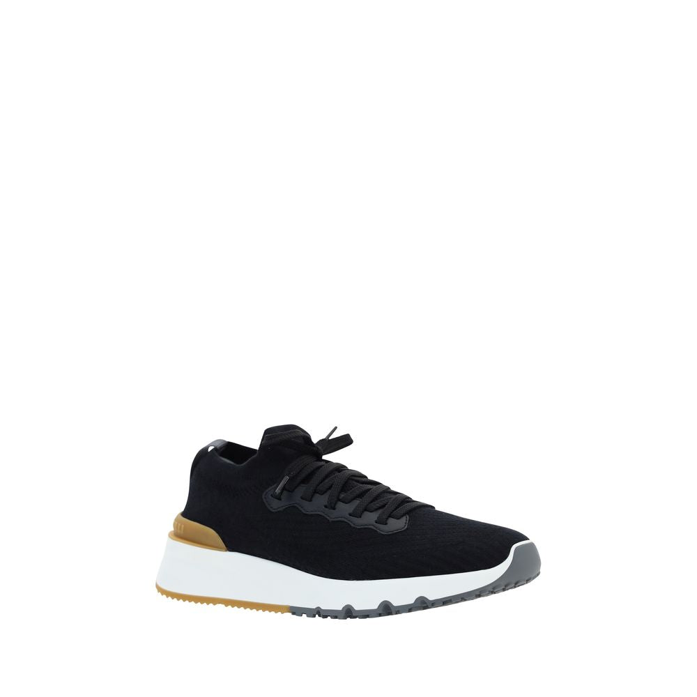 Brunello Cucinelli Black Cotton Athletic Sneakers | Regal Royce