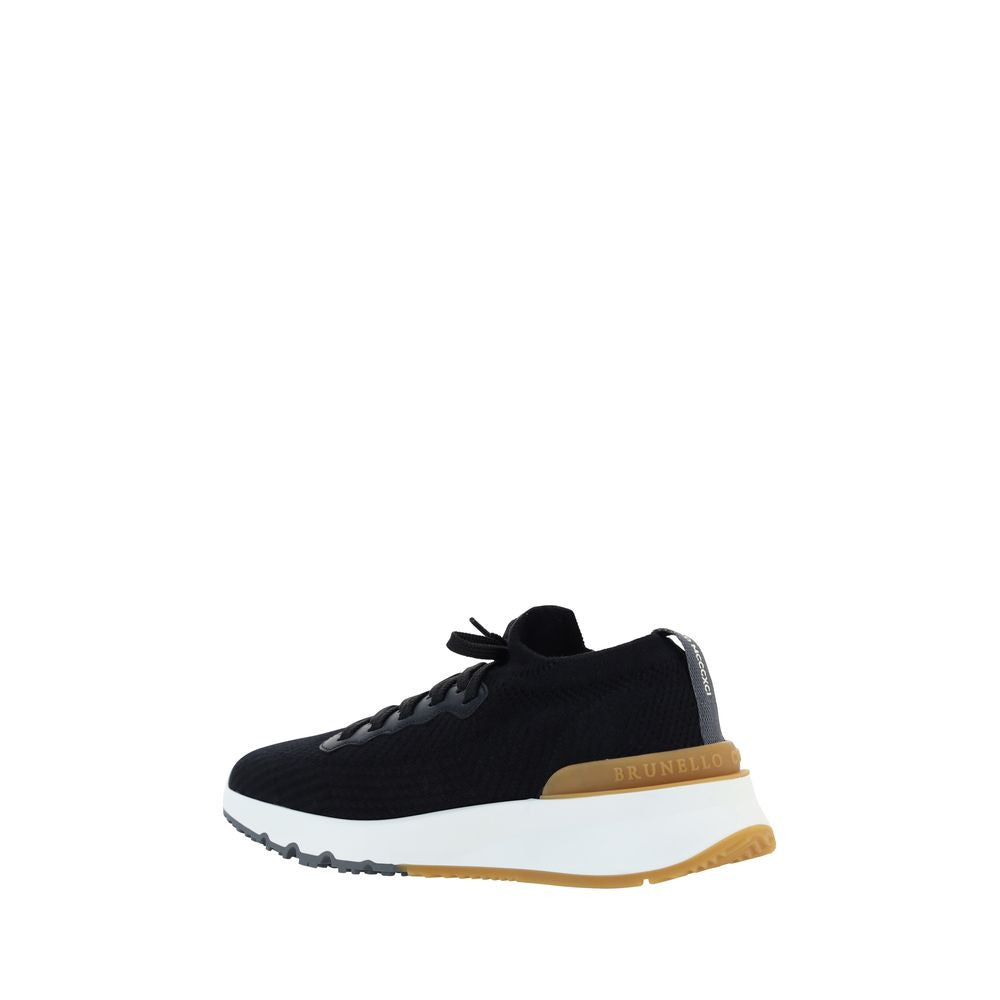 Brunello Cucinelli Black Cotton Athletic Sneakers | Regal Royce