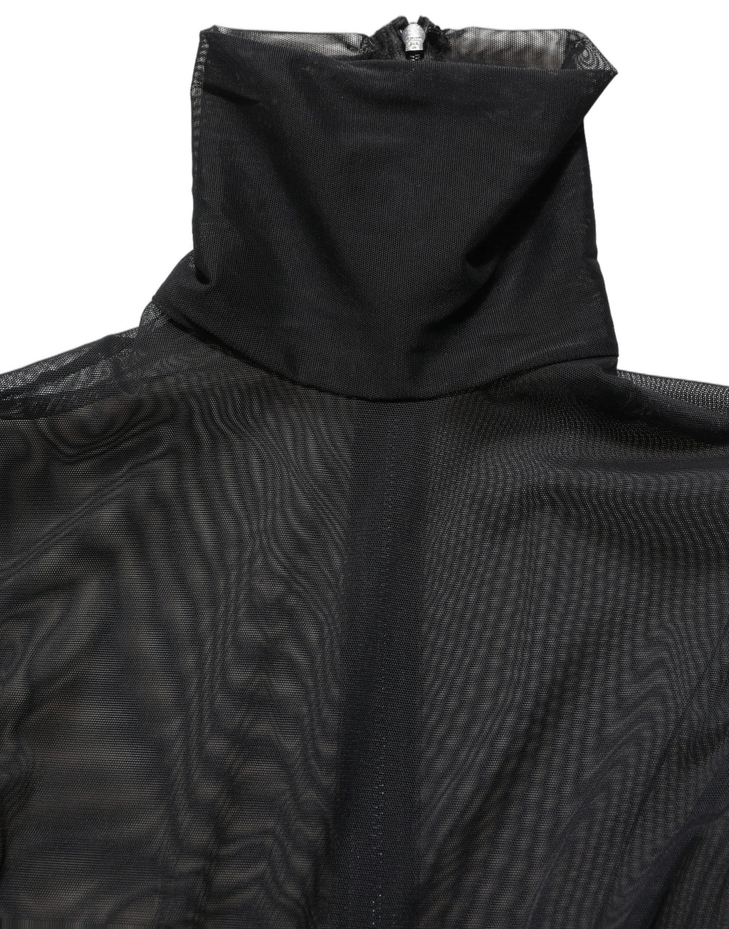 Dolce & Gabbana Black Sheer Mesh Jumpsuit Turtleneck Dress