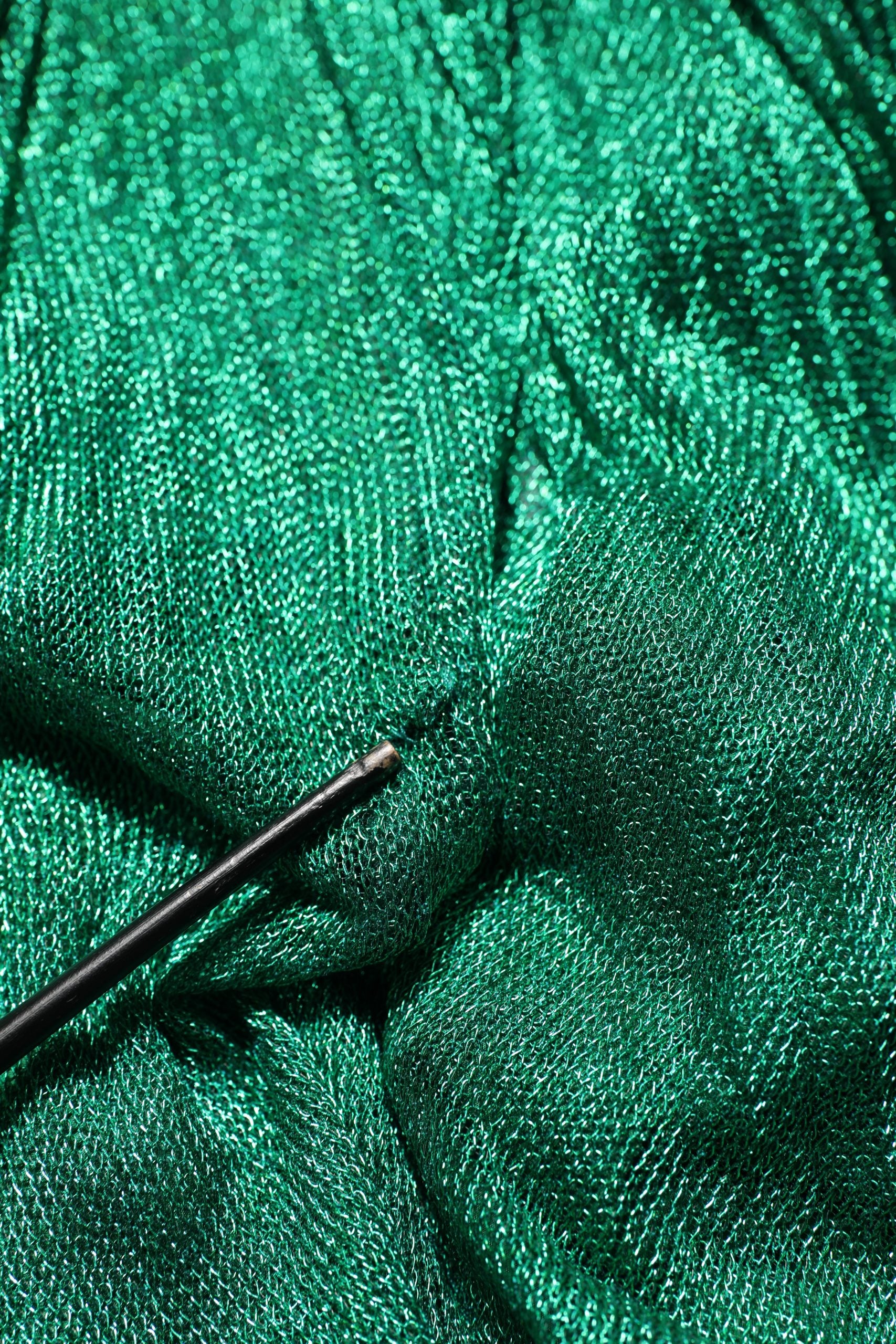 Dolce & Gabbana Metallic Green Sleeveless Plissé Gown Dress | Regal Royce