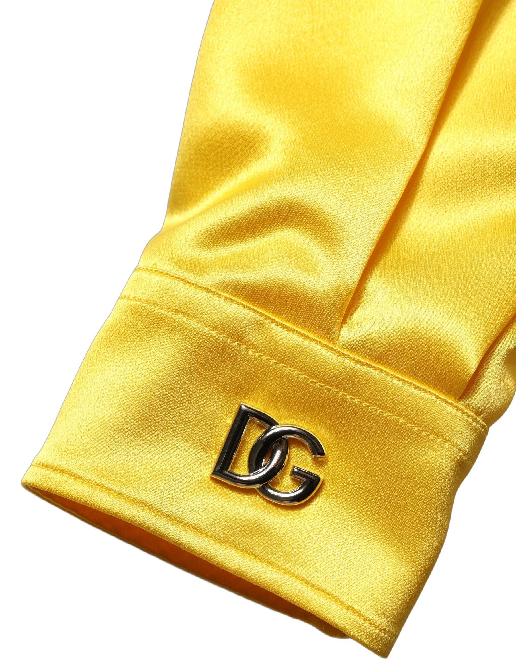 Dolce & Gabbana Yellow Silk Collared Button Down Maxi Dress | Regal Royce