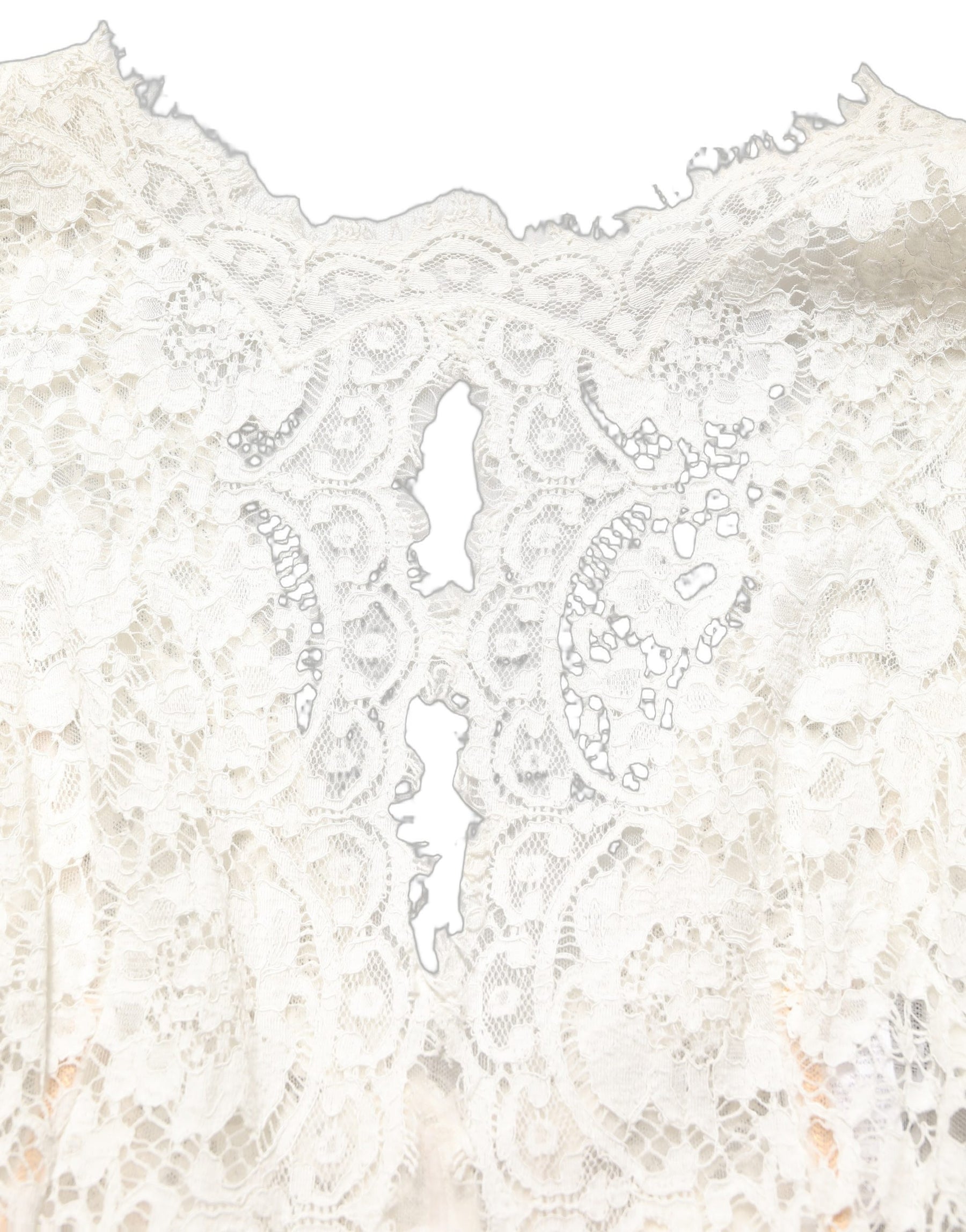 Dolce & Gabbana White Lace Viscose Sheath Long Gown Dress | Regal Royce