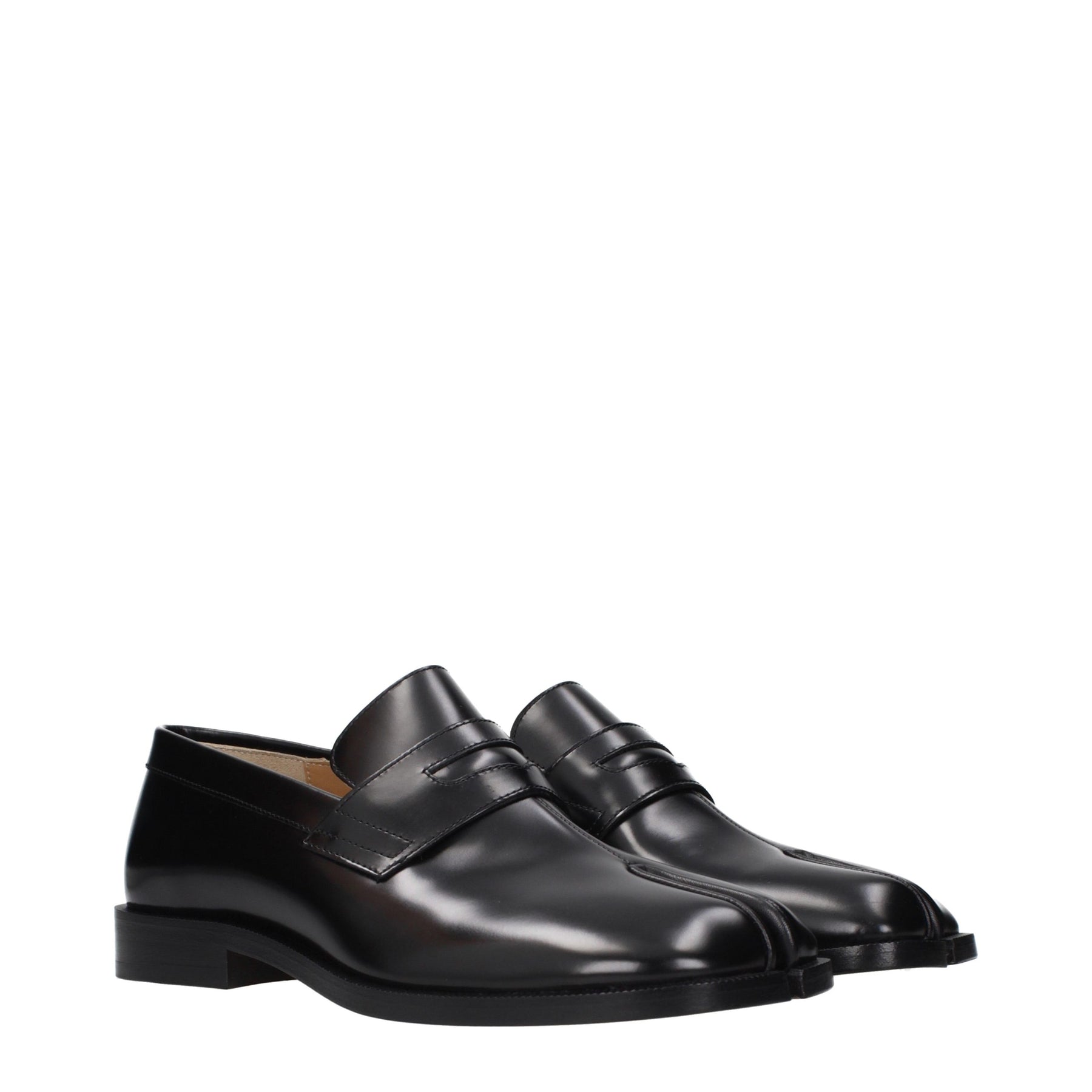 Maison Margiela Black Leather Slip-On Loafers | Regal Royce