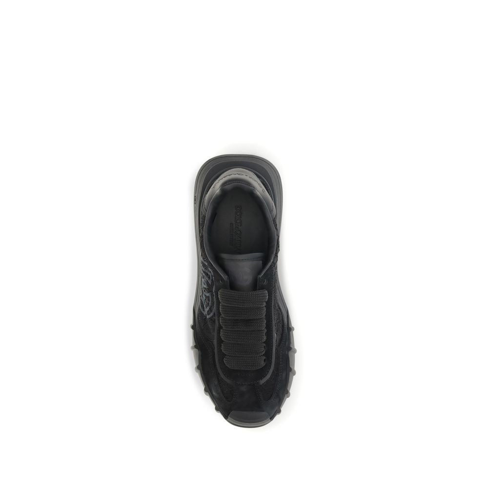 Dolce & Gabbana Black Calf Leather Bos Taurus Chunky Sneakers | Regal Royce