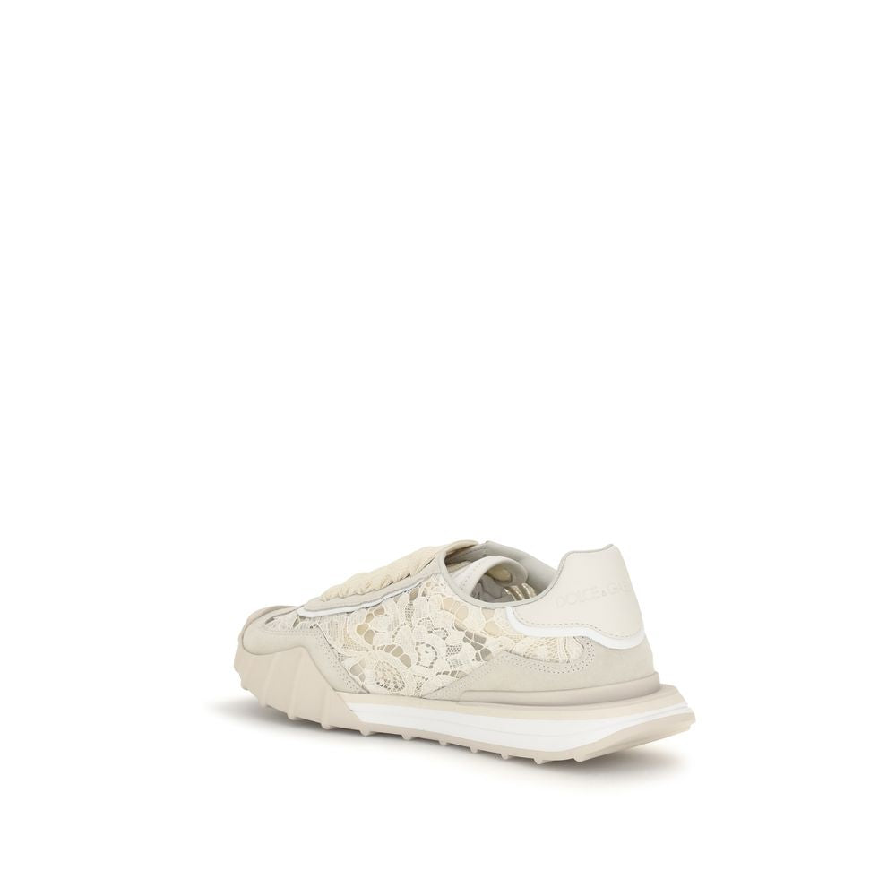 Dolce & Gabbana Beige Calf Leather Bos Taurus Sneakers | Regal Royce