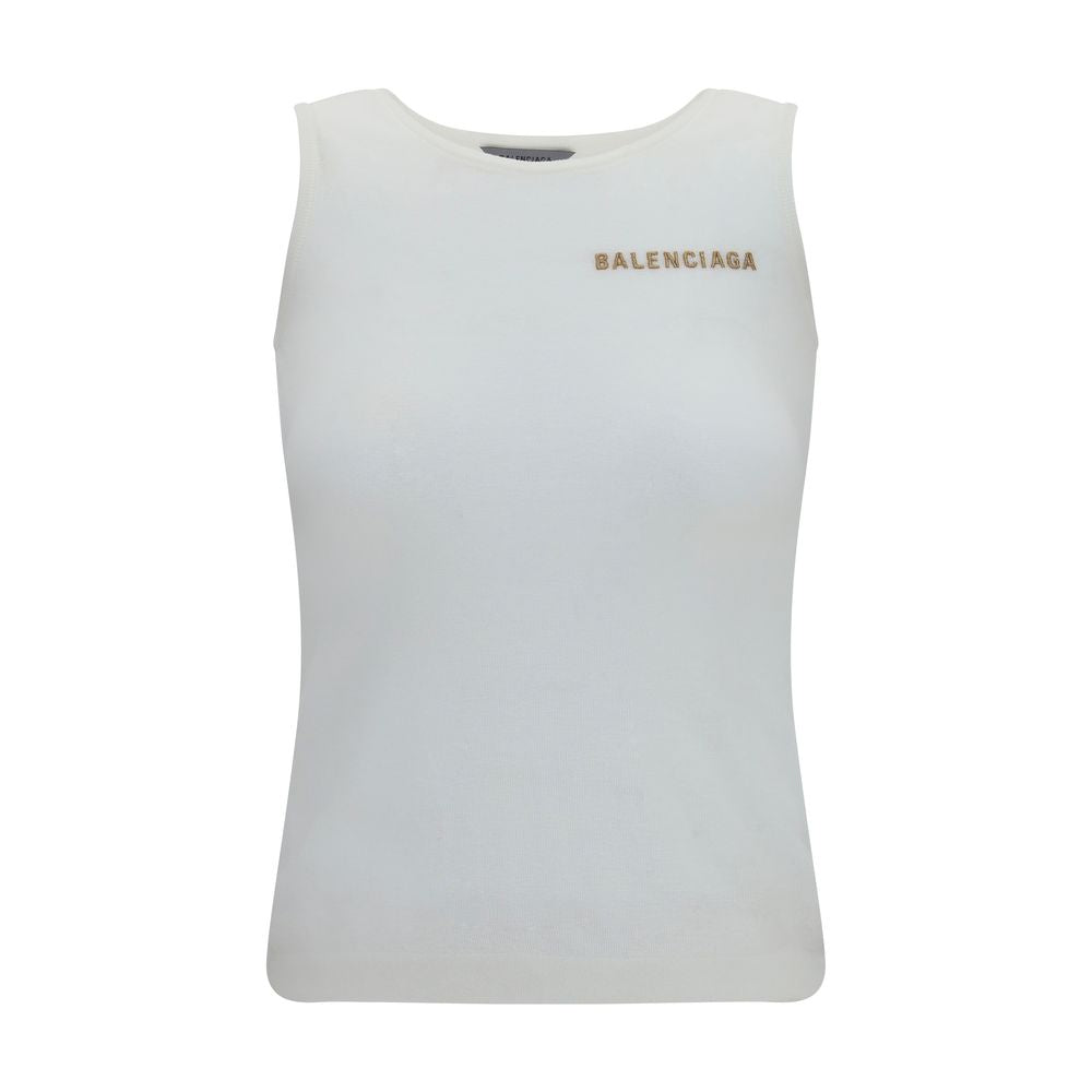 Balenciaga White Cotton Tank Tops | Regal Royce