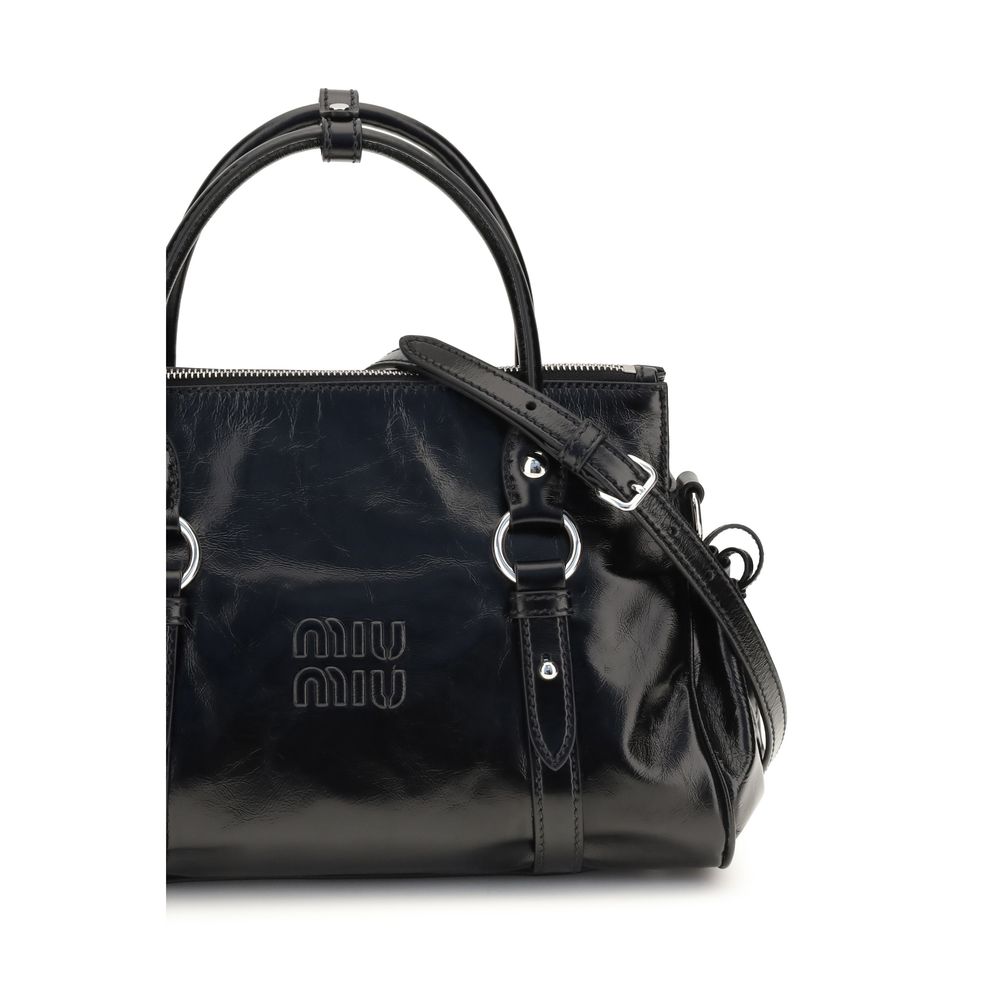 Miu Miu Black Calf Leather Bos Taurus Handbag | Regal Royce